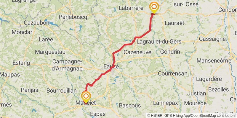 GR 65 Rocamadour Variant stage 23 Map