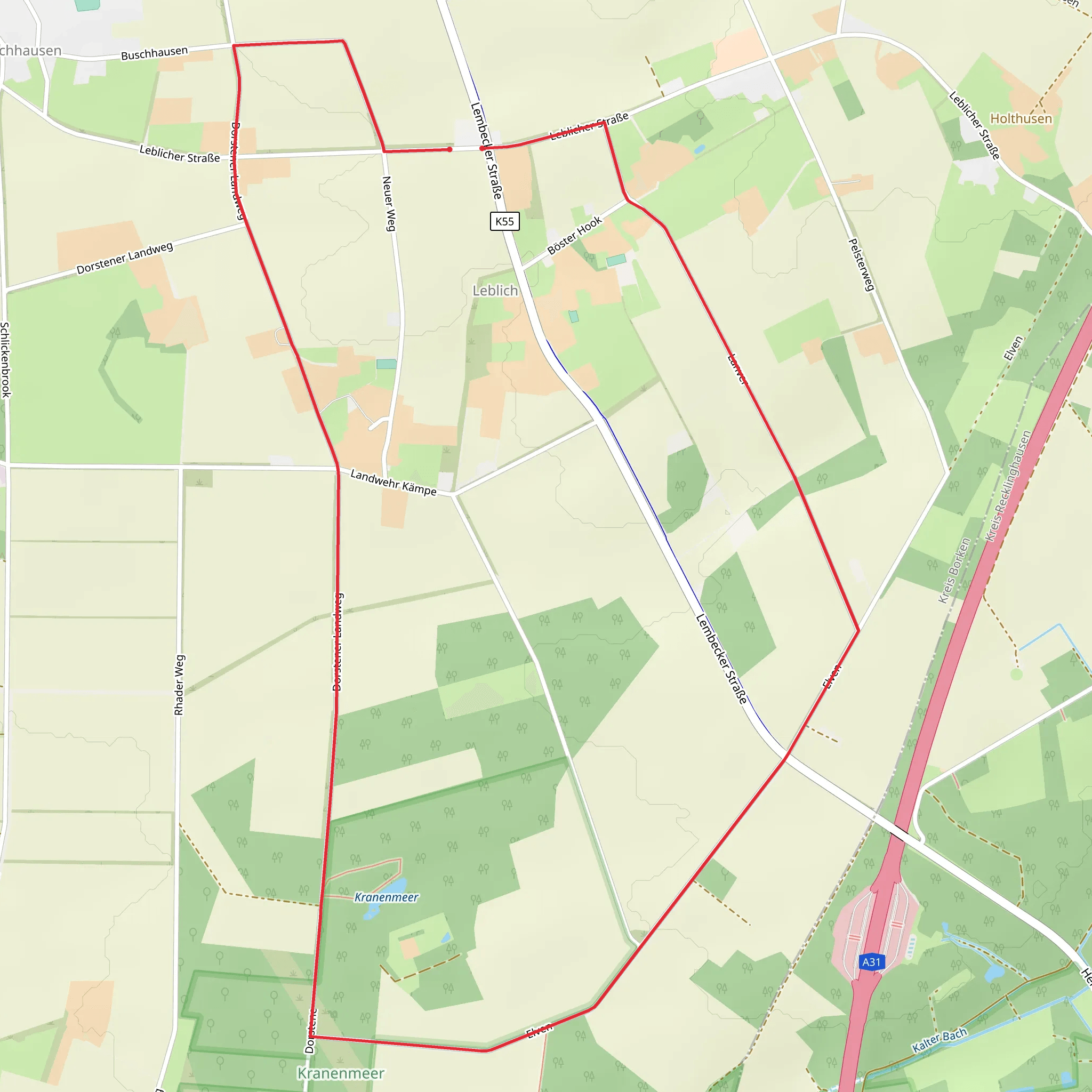 Land Schafft and Scherbeck Reken Loop mobile static map
