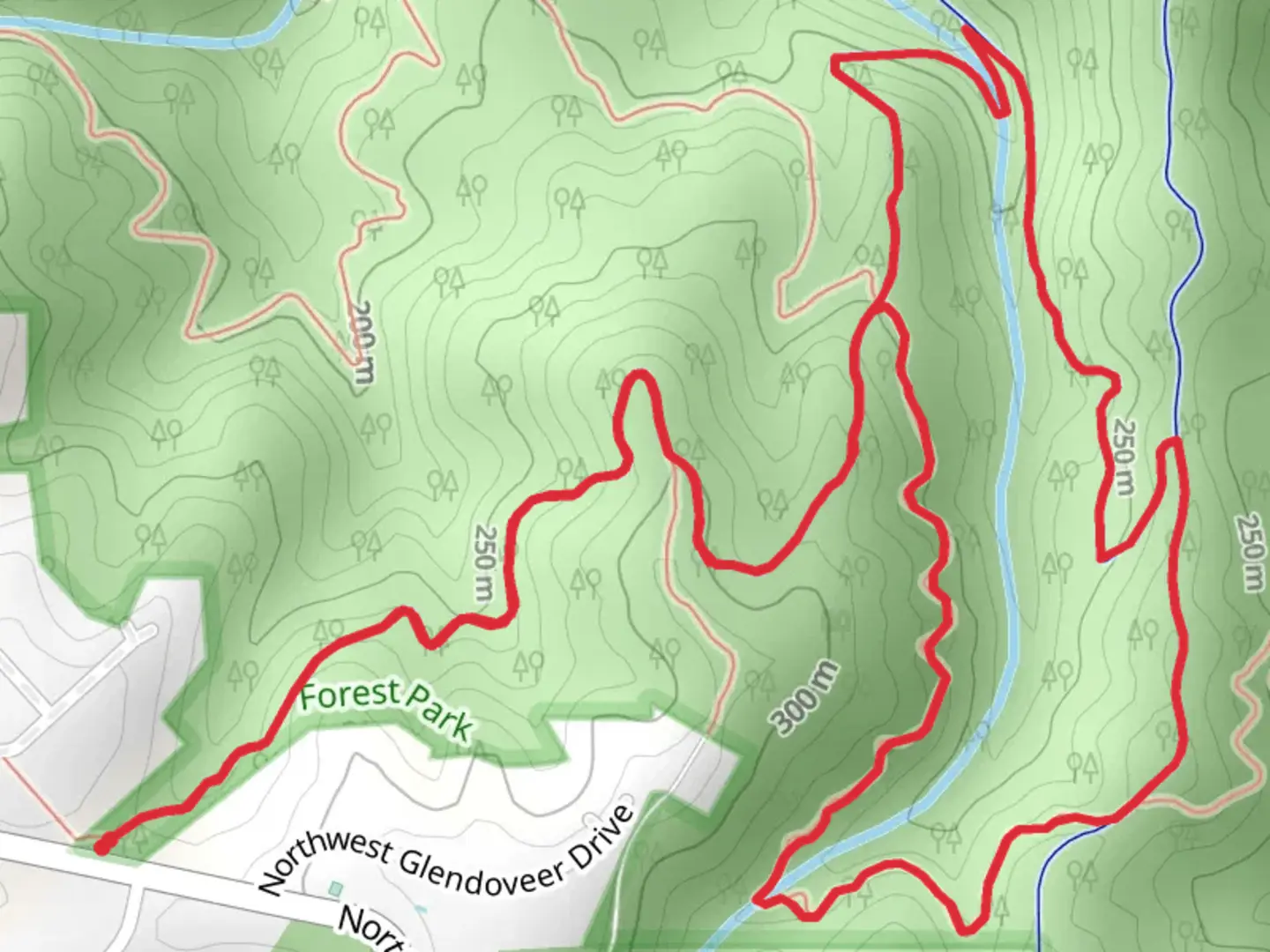 An image depicting the trail Northwest Firelane 15 Road Loop and its surrounding area.