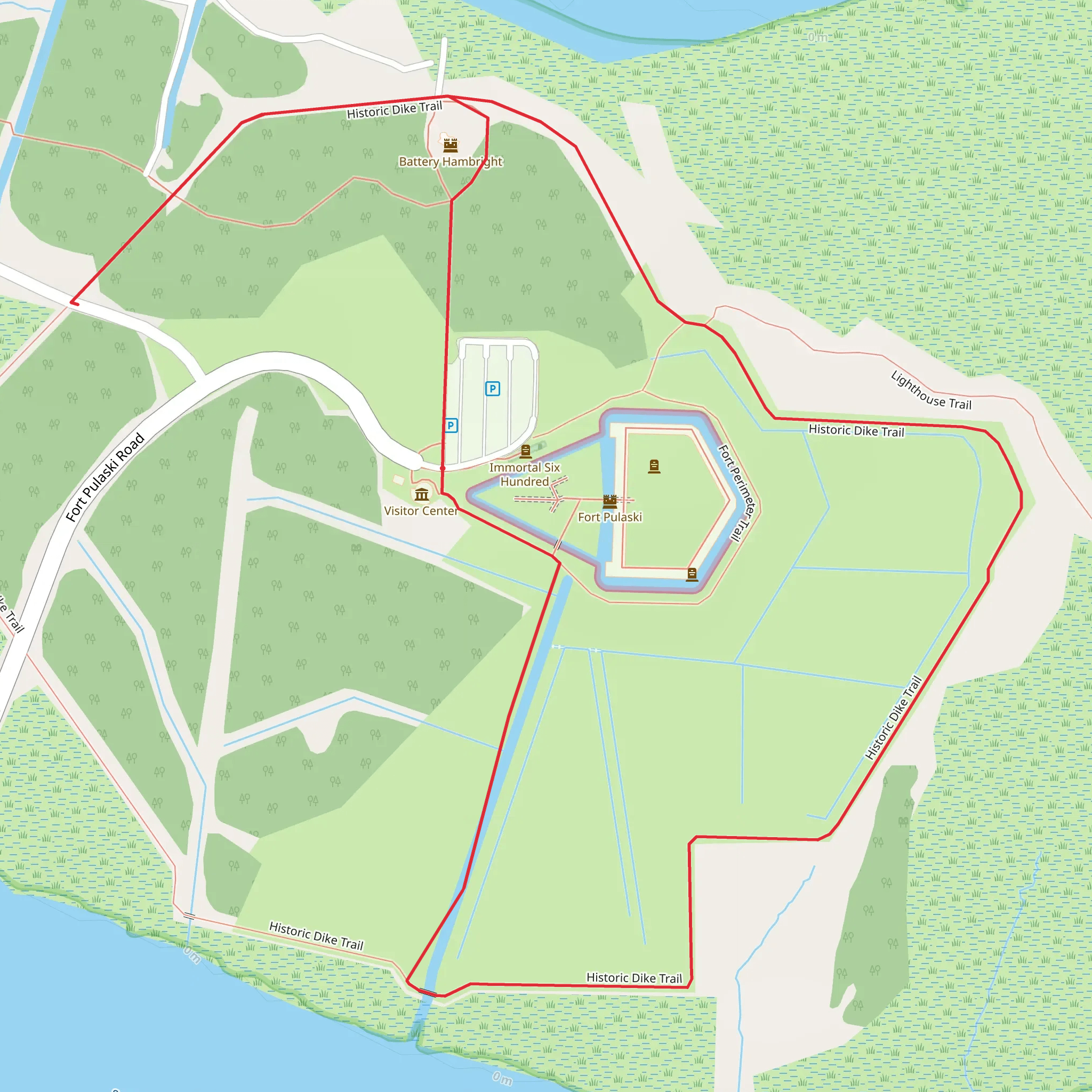 Historic Dike Short Loop Trail mobile static map