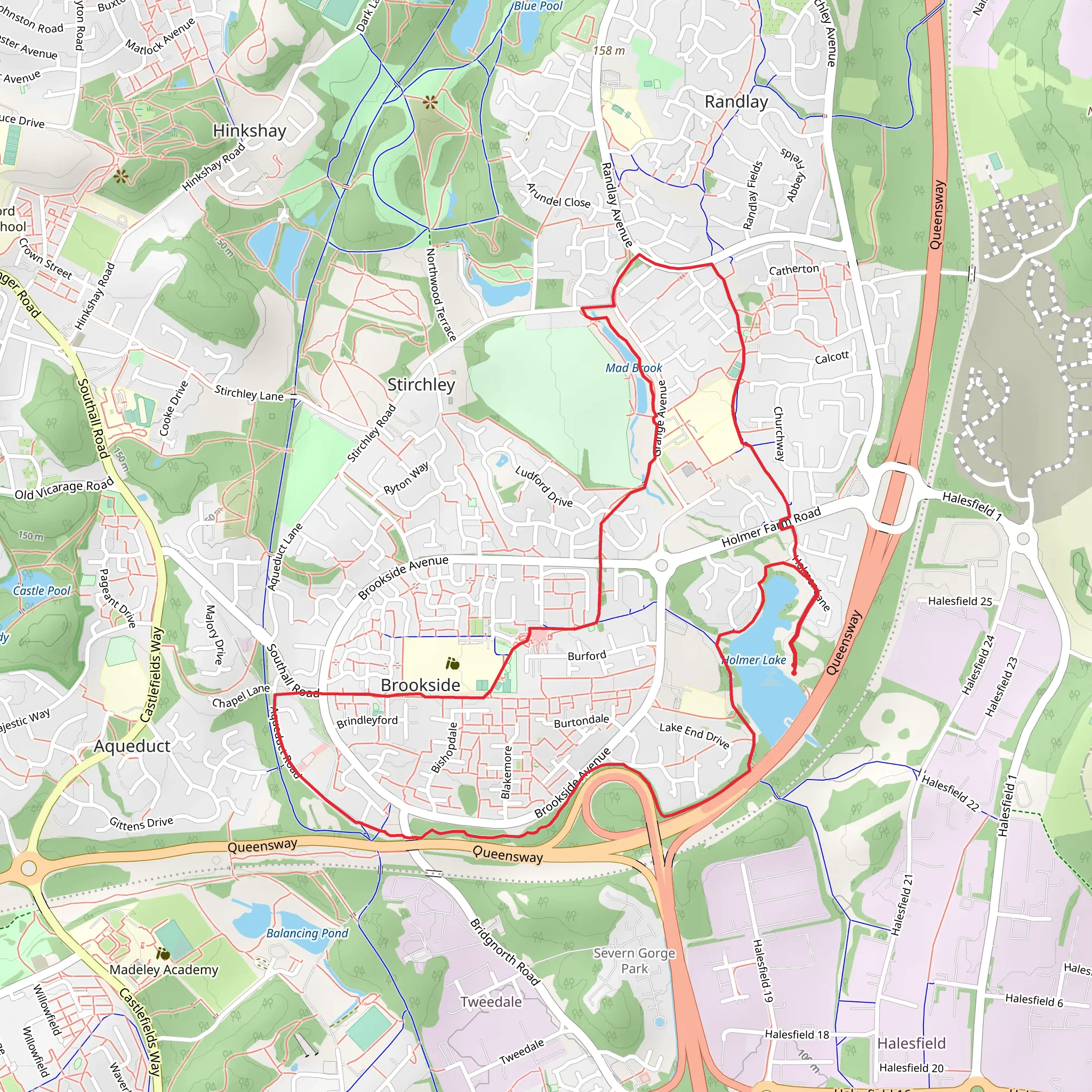 Brookside and Stirchley mobile static map
