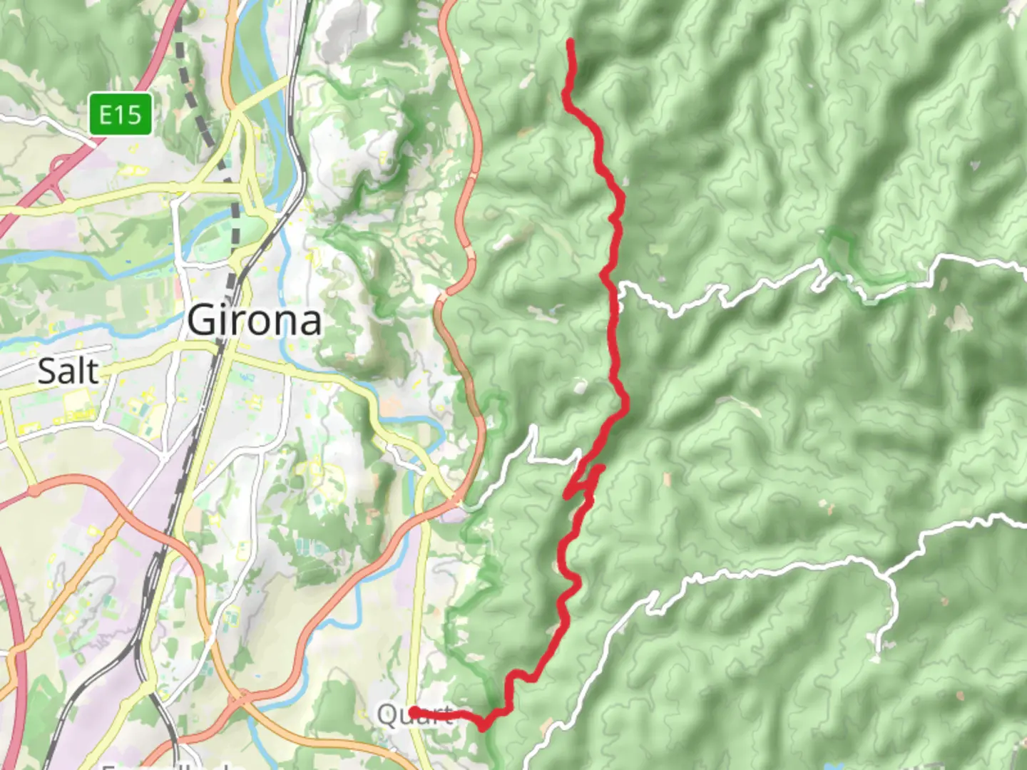 An image depicting the trail Quart - Castle of Sant Miquel PR C 192 and its surrounding area.