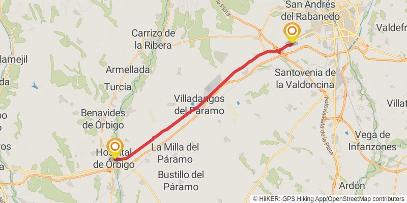 Camino de Santiago Francés stage 25 Map