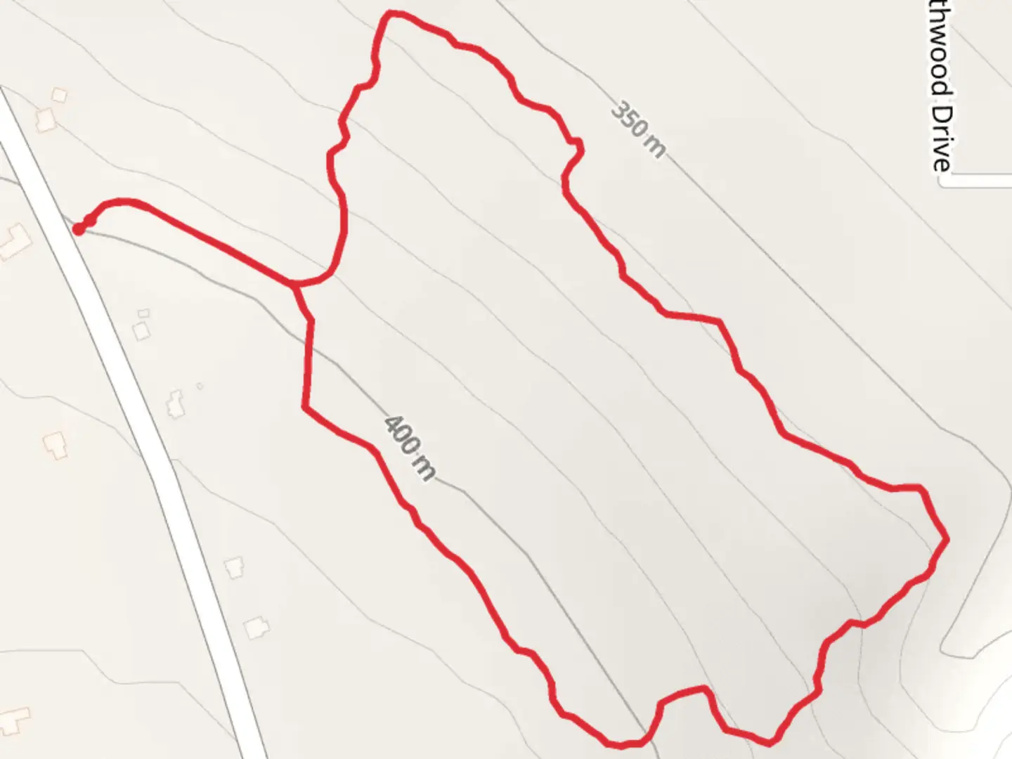 An image depicting the trail East Loop from Troy Road and its surrounding area.