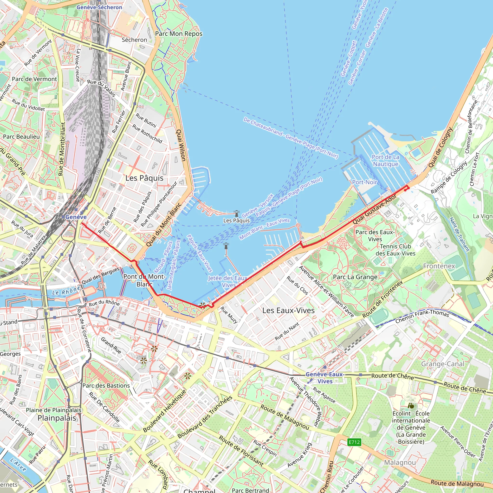 Promenade of Lake Geneva Trail mobile static map