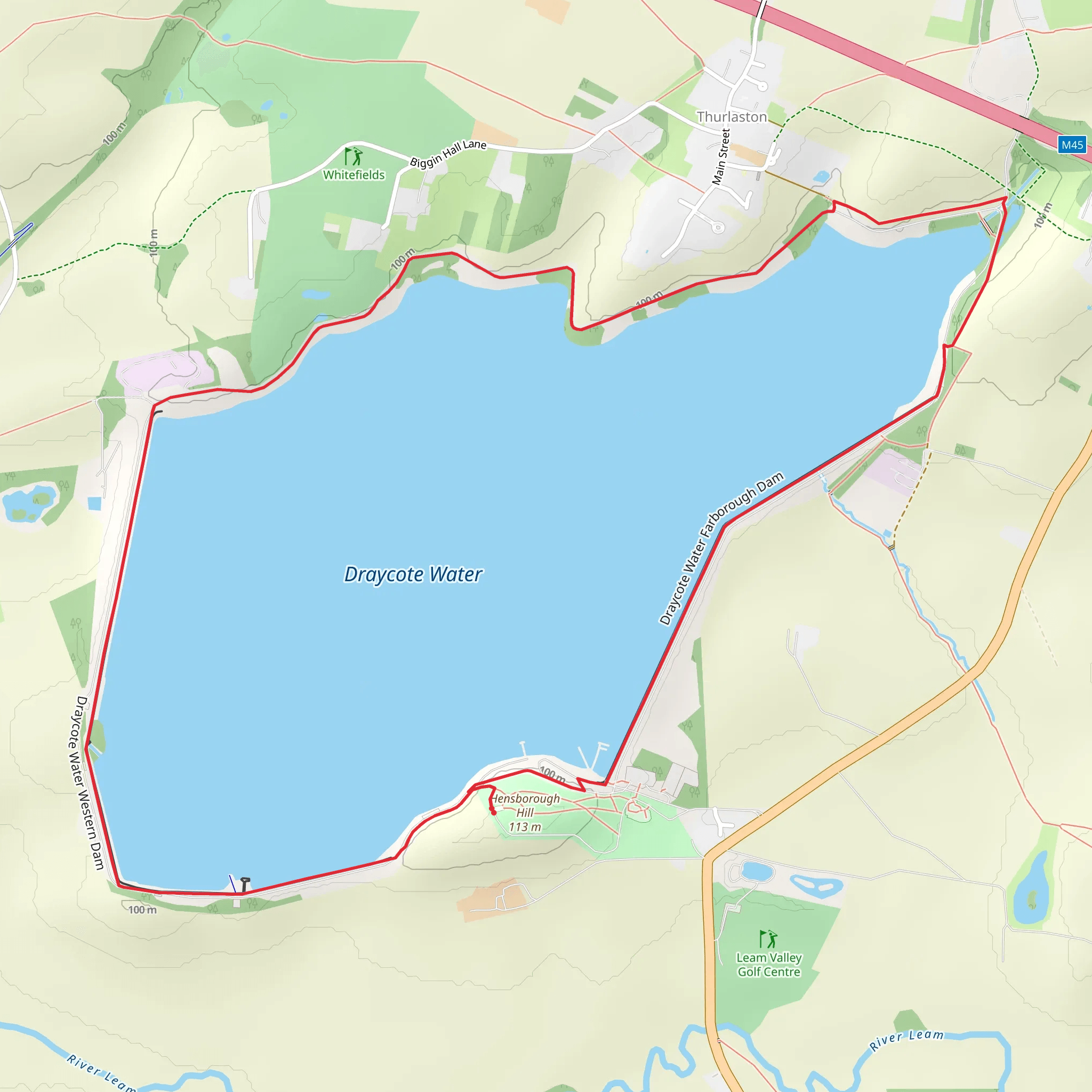 Draycote Water Loop mobile static map
