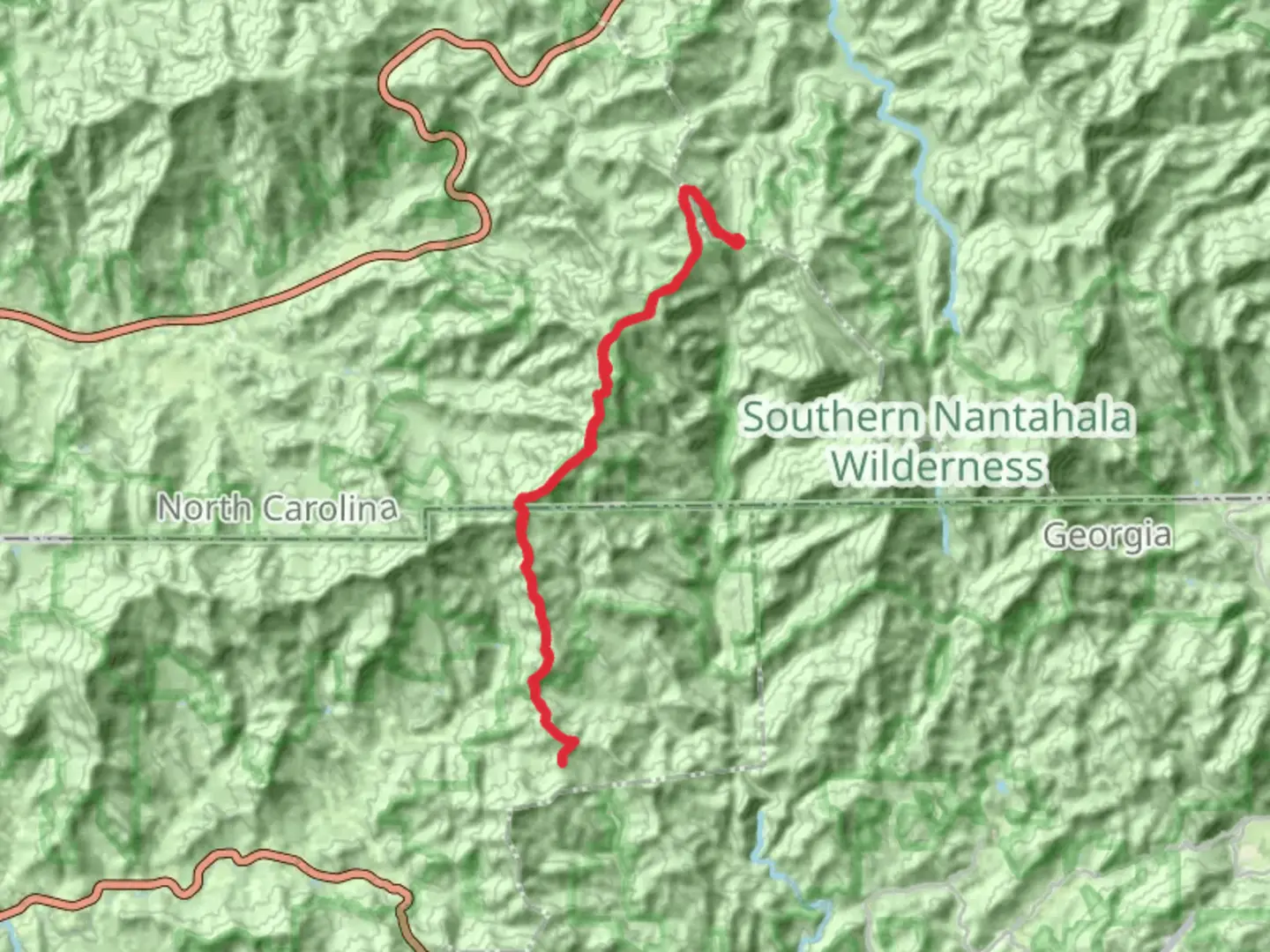 An image depicting the trail As Knob via Appalachian Trail and its surrounding area.
