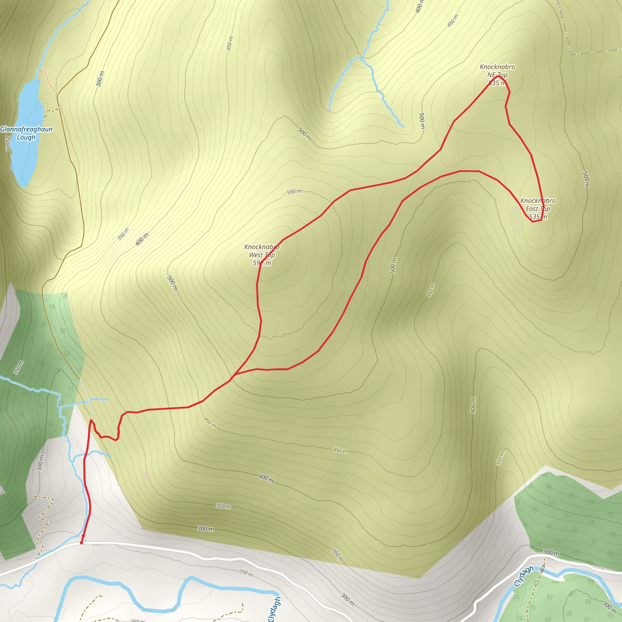 Knocknabro Loop Walk mobile static map