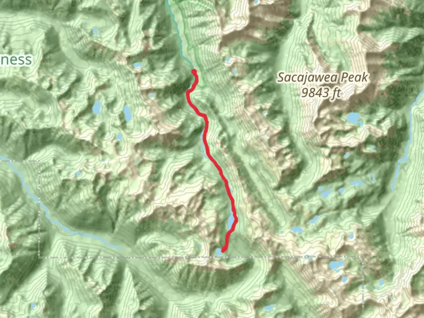 An image depicting the trail Blue Lake via Minam Lake Trail and its surrounding area.