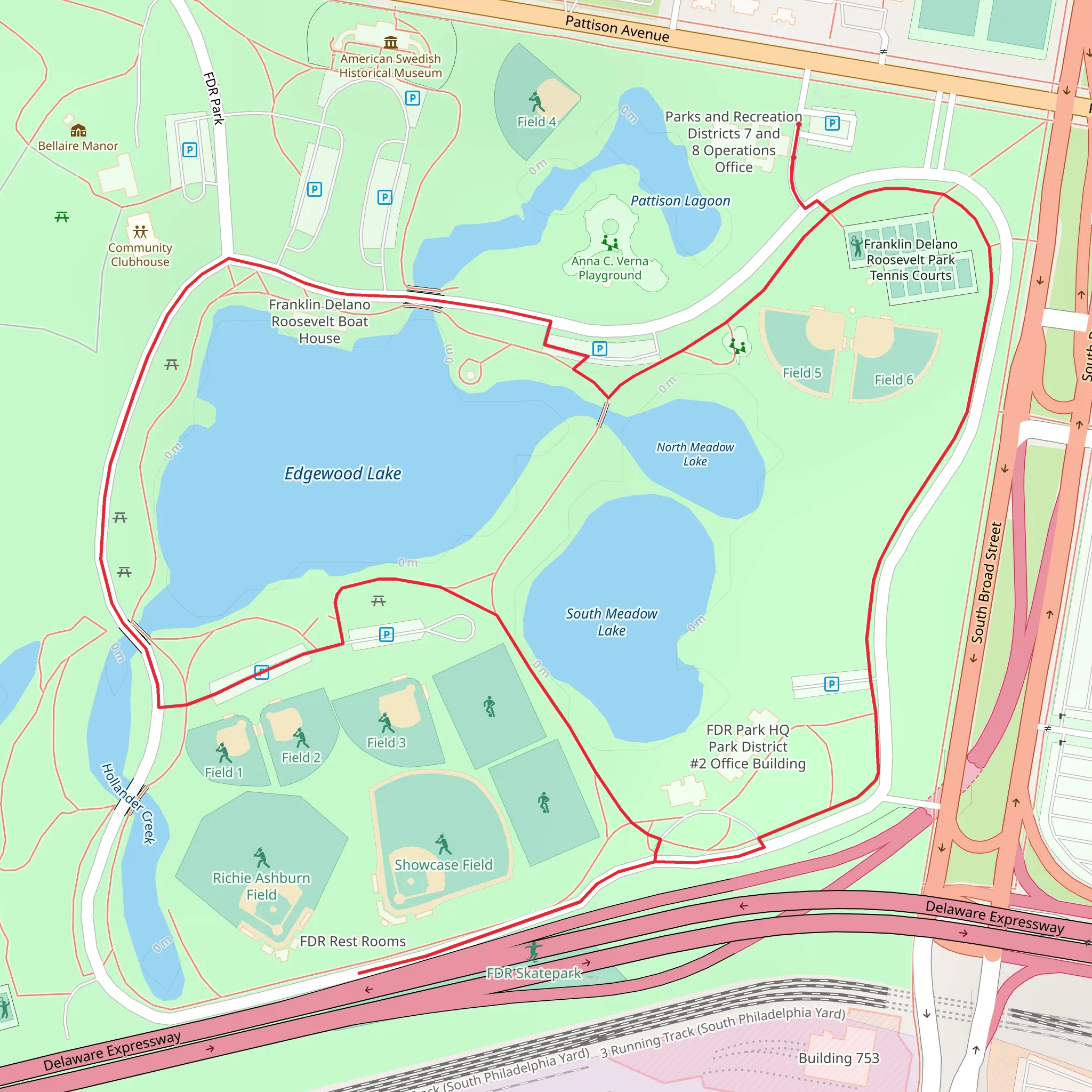 Edgewood Lake Loop Trail mobile static map