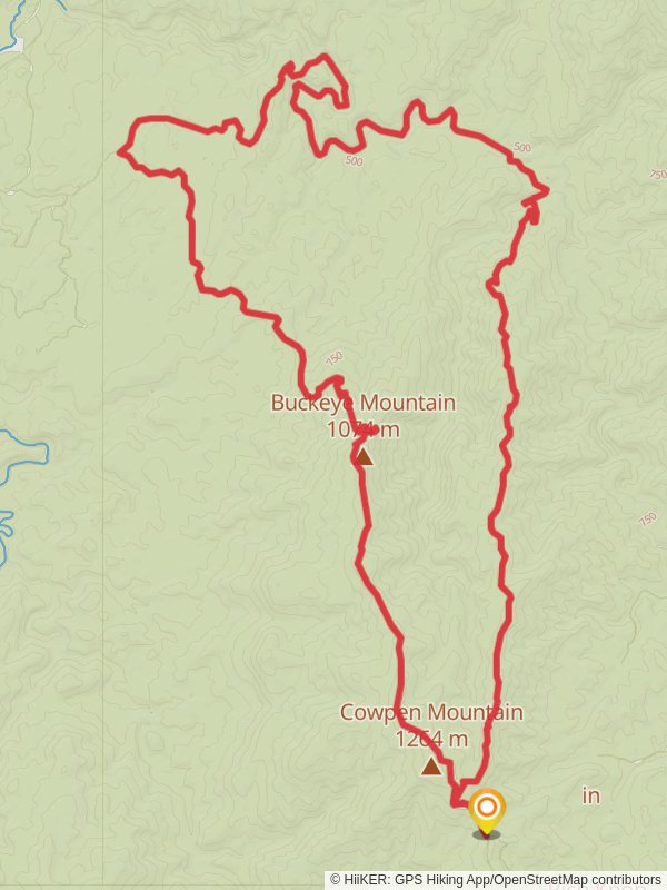 Cowpen Mountain, Buckeye Mountain and Jacks River Loop