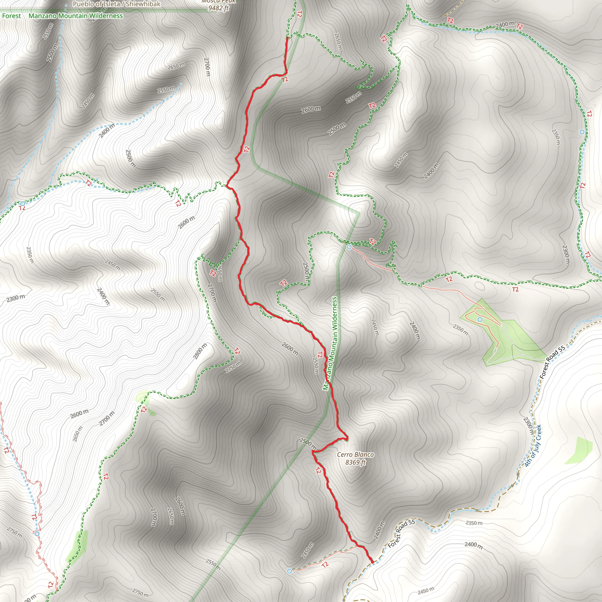 Cerro Blanco Trail mobile static map