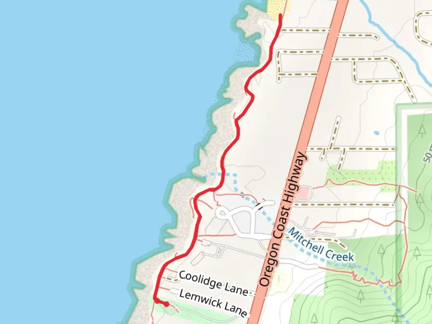 An image depicting the trail Smelt Sands State Recreation Site - Oregon Coast Trail and its surrounding area.