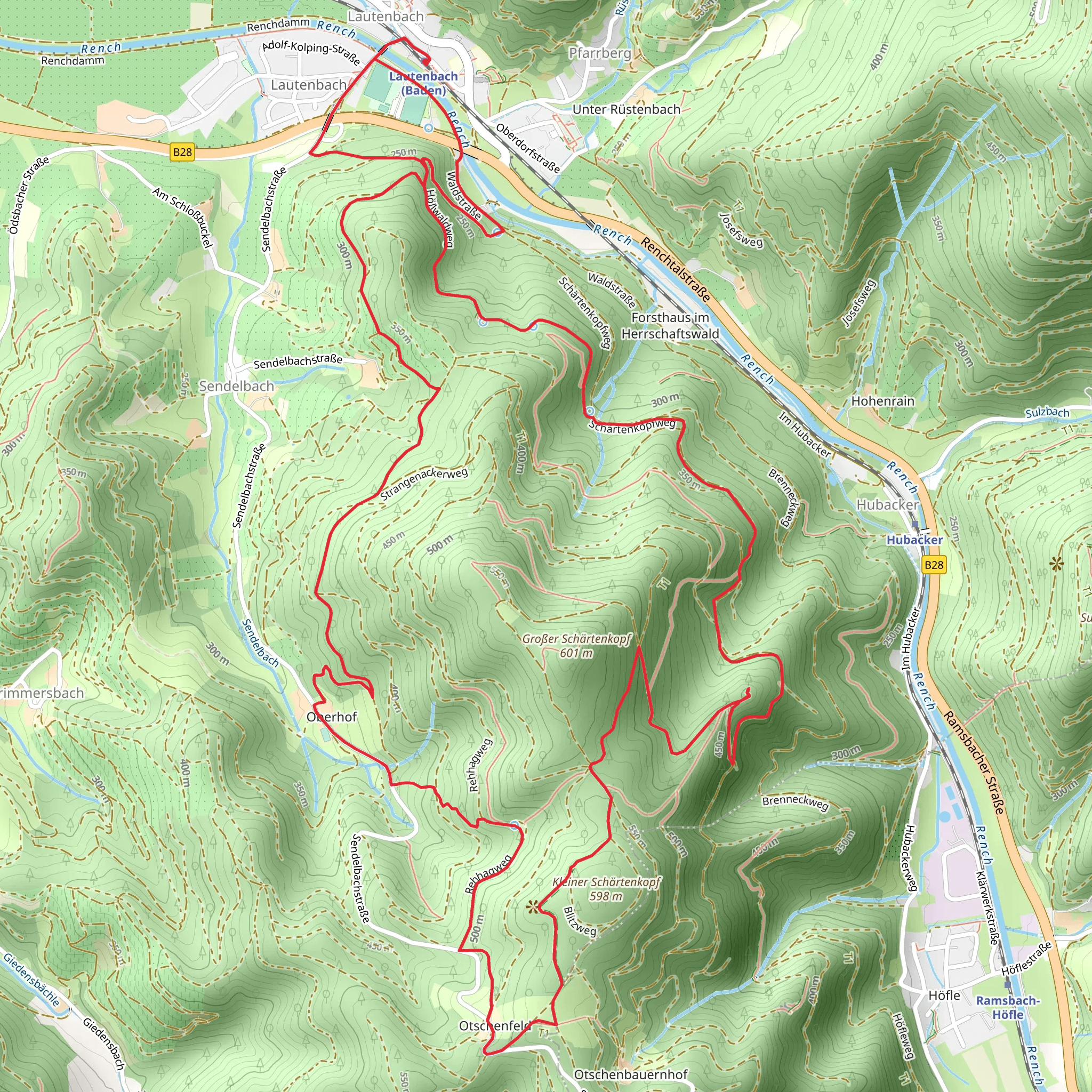 Oberer Hoellwald and Otschenfeld-Schaertenkopf Huette mobile static map