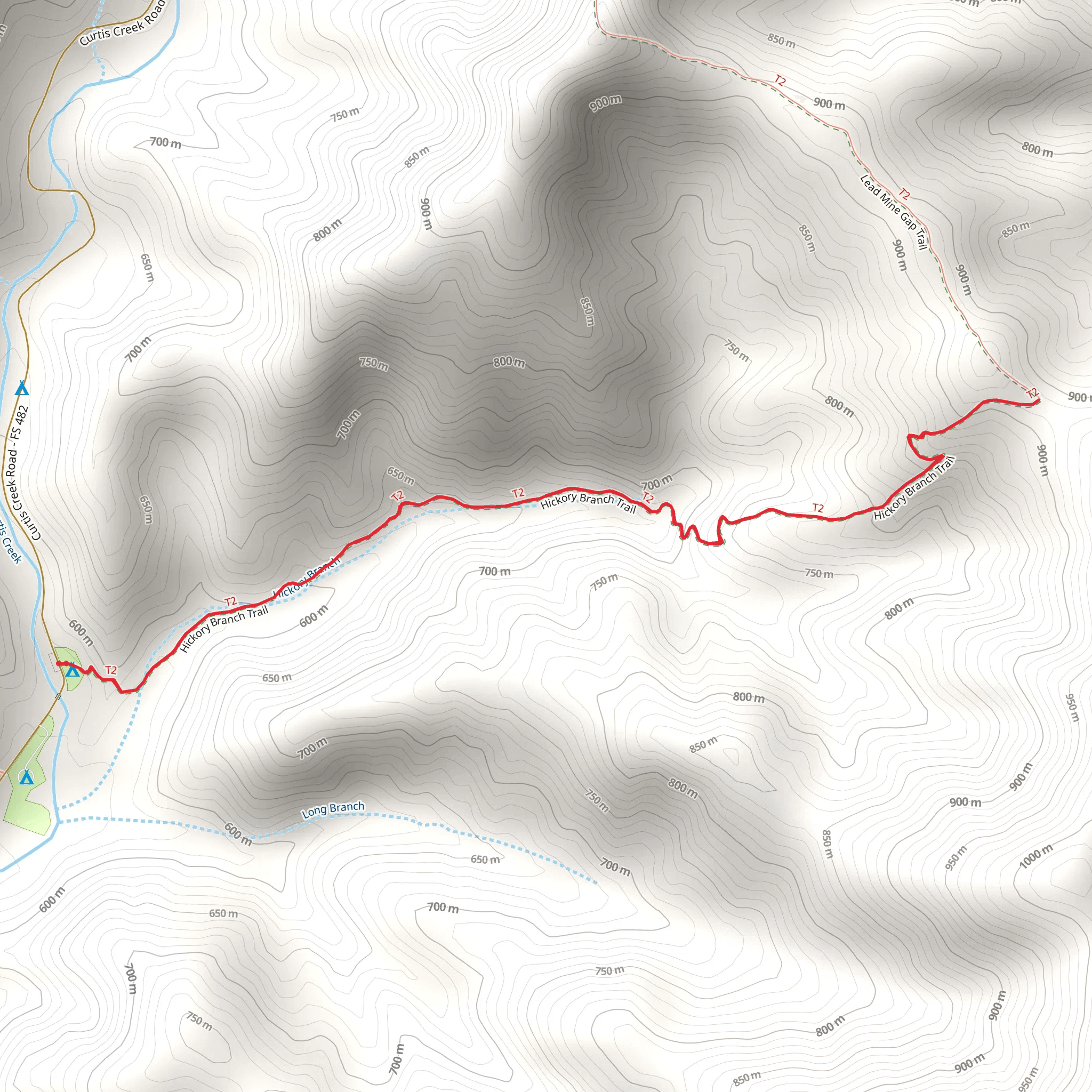 Hickory Branch Trail mobile static map