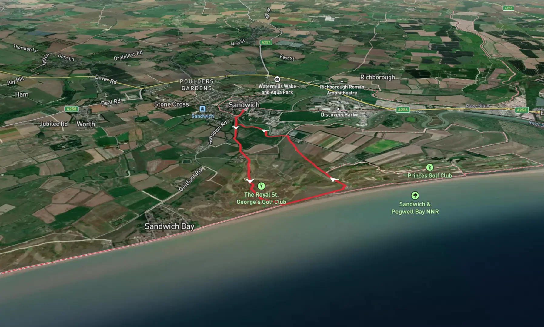 An image depicting the trail Sandwich Loop and its surrounding area.