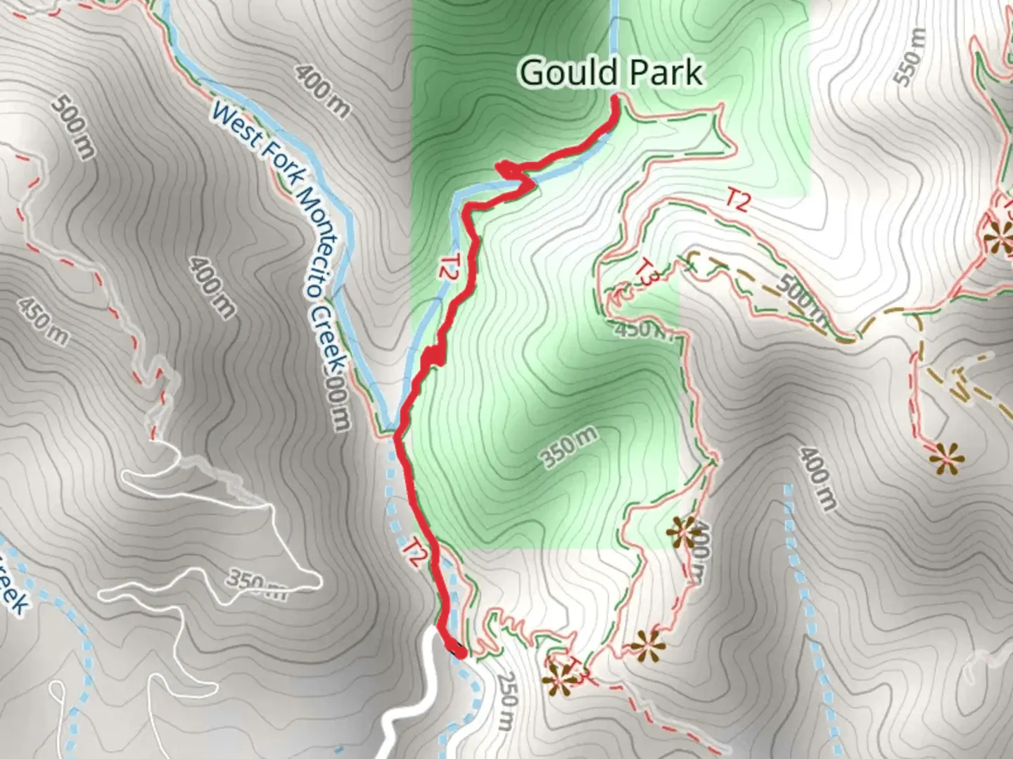 An image depicting the trail East Fork Cold Spring Trail and its surrounding area.