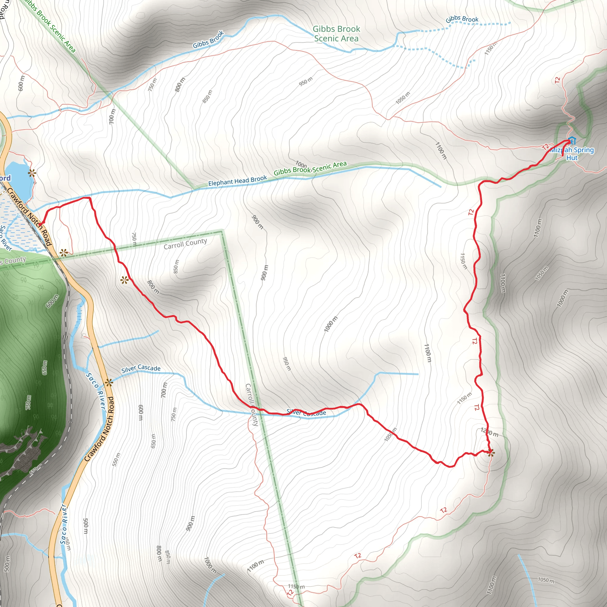 Naumann Tentsite via Webster-Jackson Trail mobile static map
