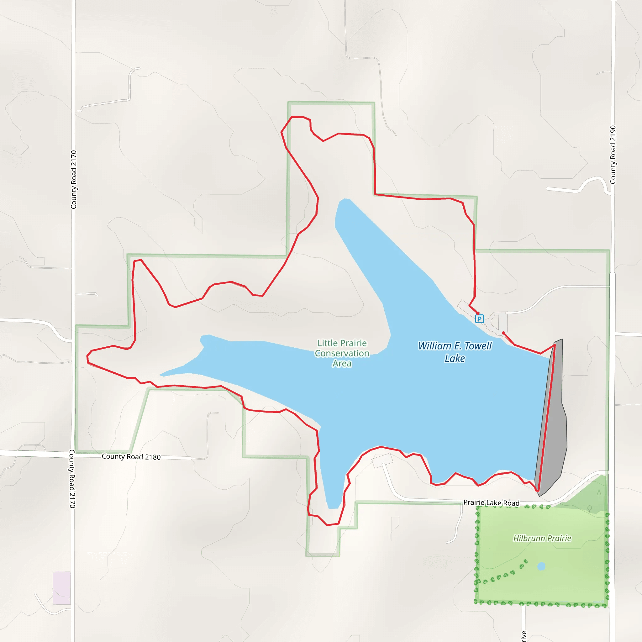 William E Towell Lake Loop mobile static map