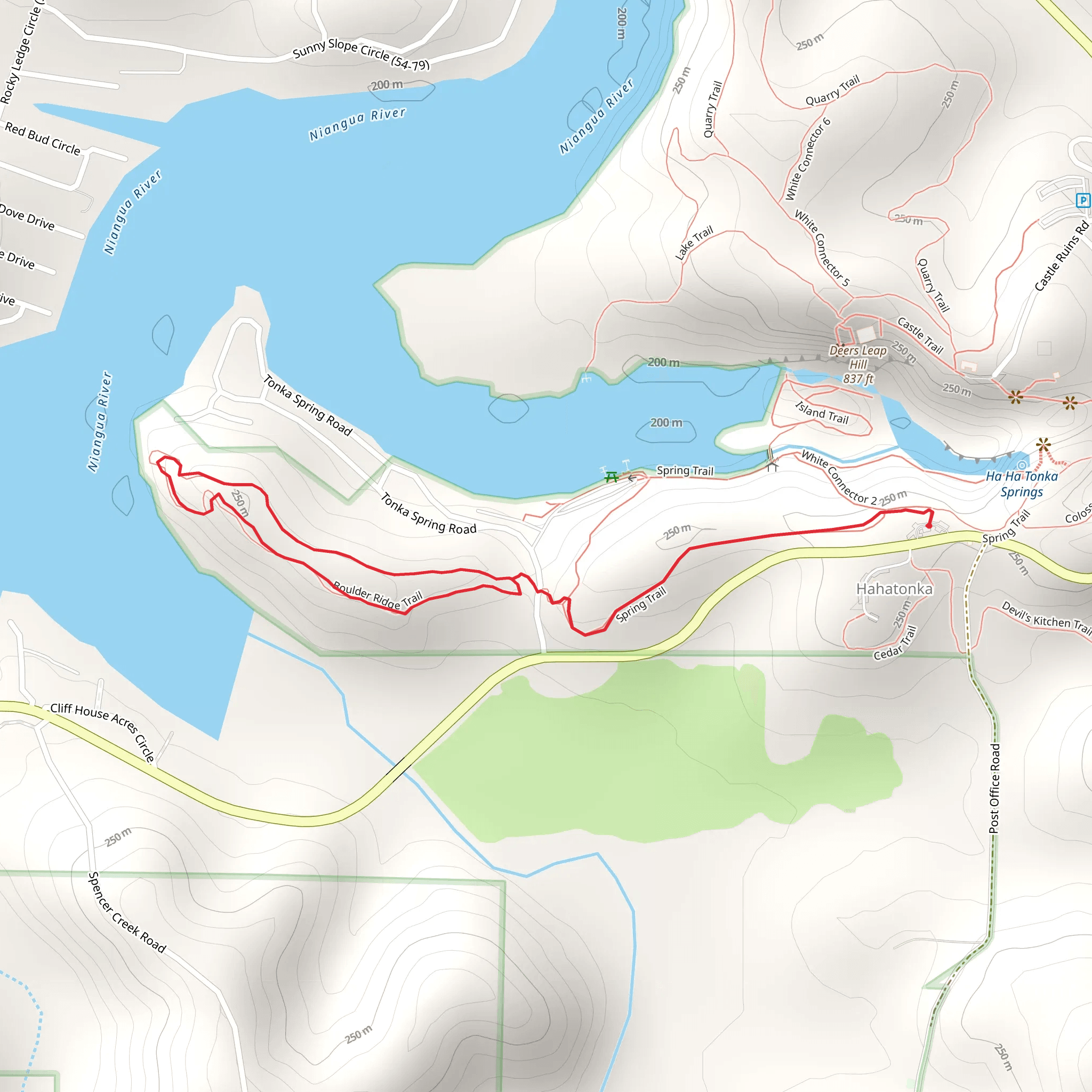 Boulder Ridge Loop via Spring Trail mobile static map