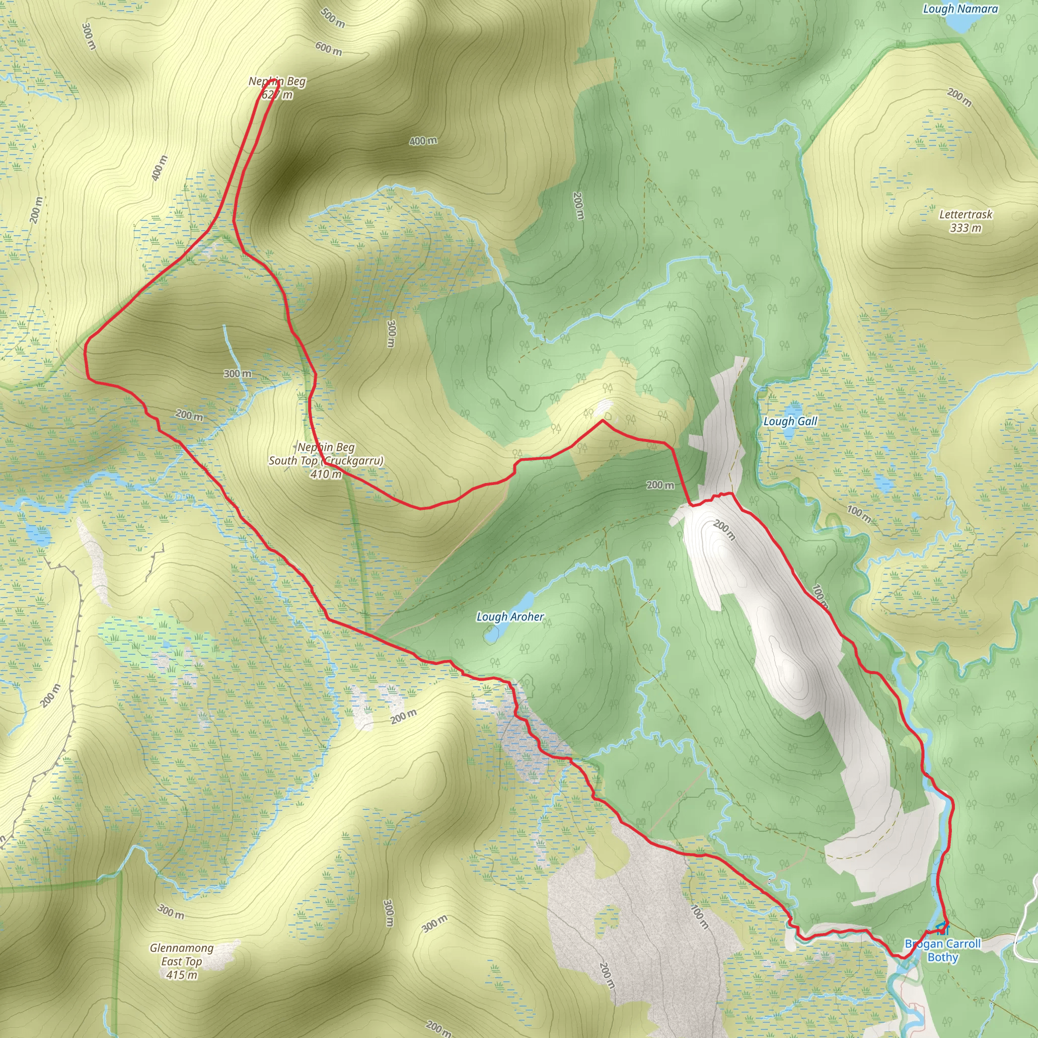 Nephin Loop via Letterkeen Trail mobile static map
