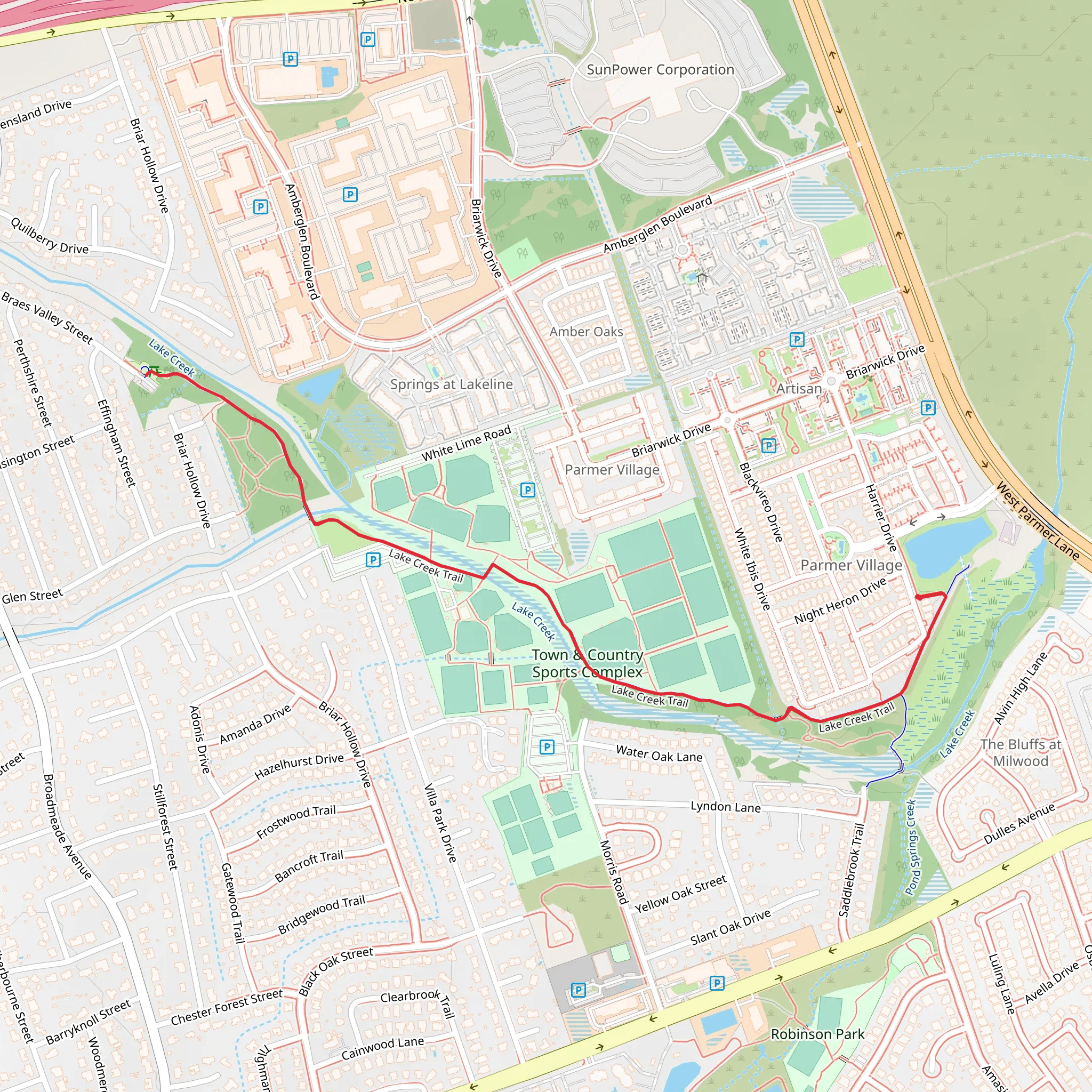 Lake Creek Out and Back mobile static map