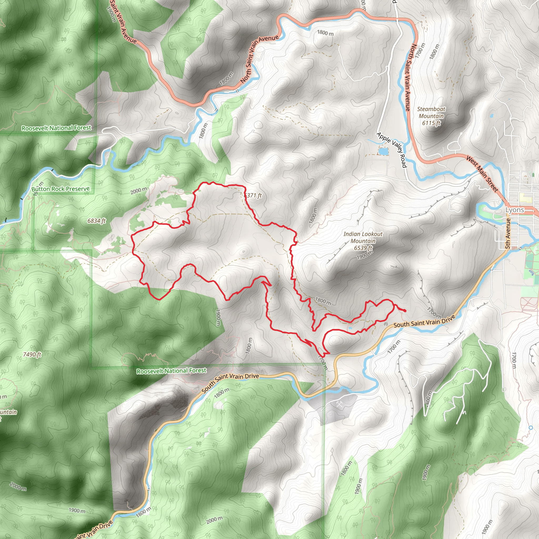 Night Hawk Trail, Bitterbrush Trail and Nelson Loop mobile static map
