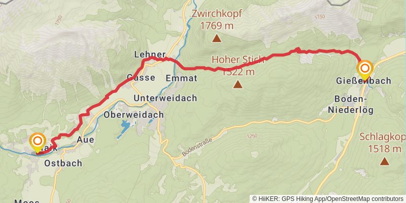 Adlerweg stage 16 Map