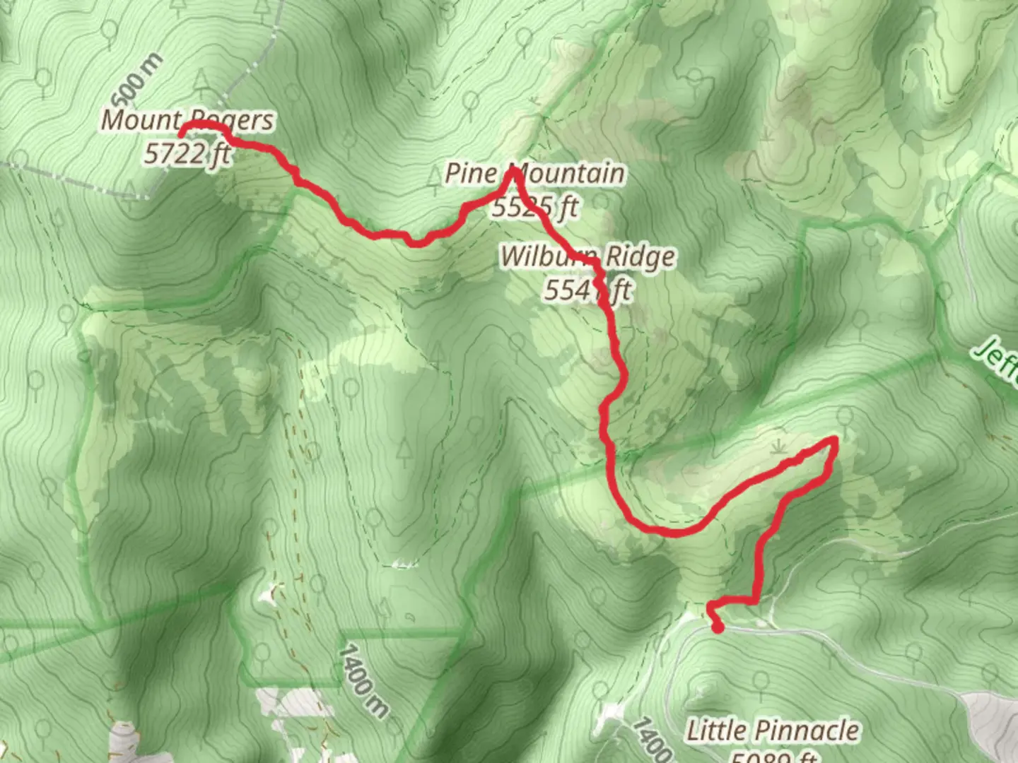An image depicting the trail Pine Mountain Mount Rogers and its surrounding area.
