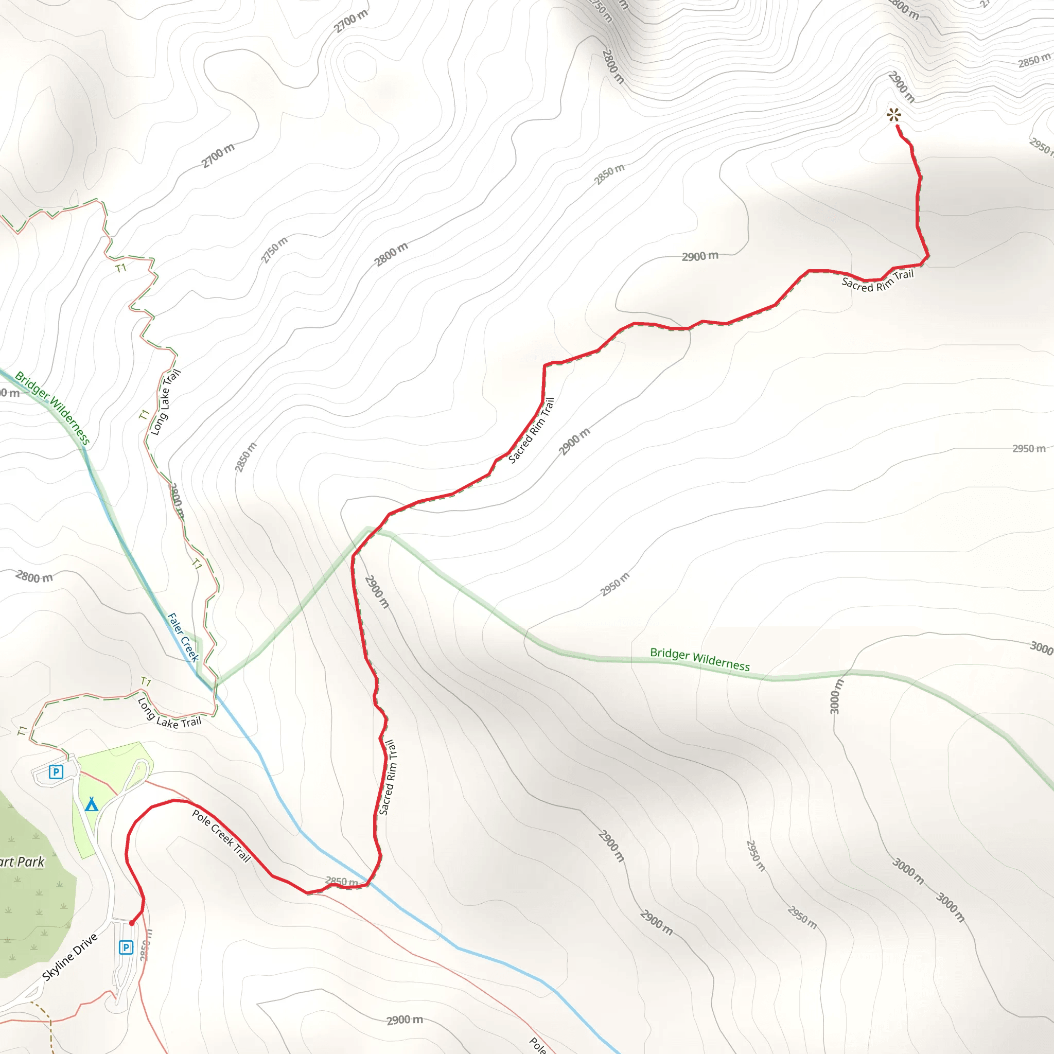 Sacred Rim Trail mobile static map