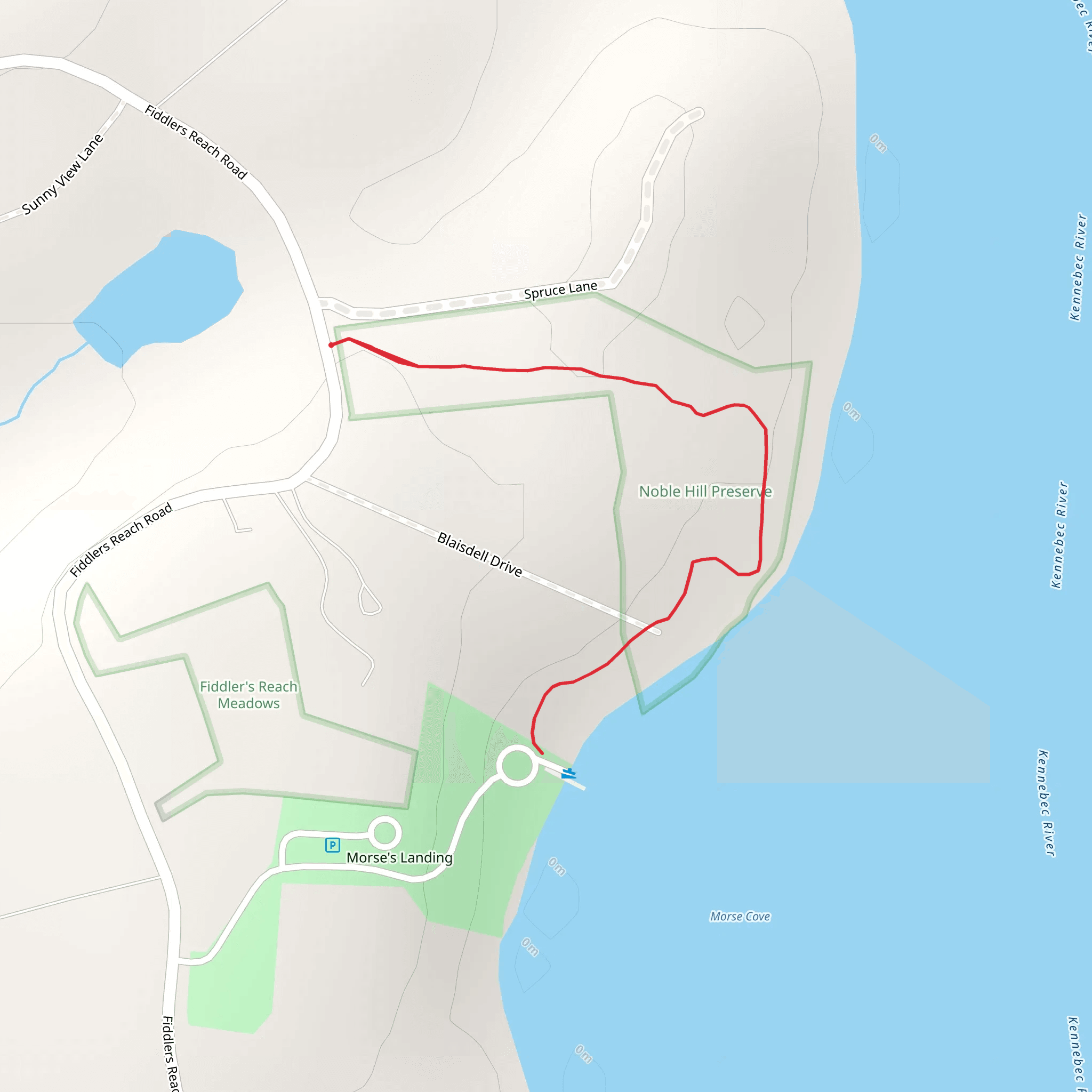 Kennebec River from Fiddlers Reach Road mobile static map