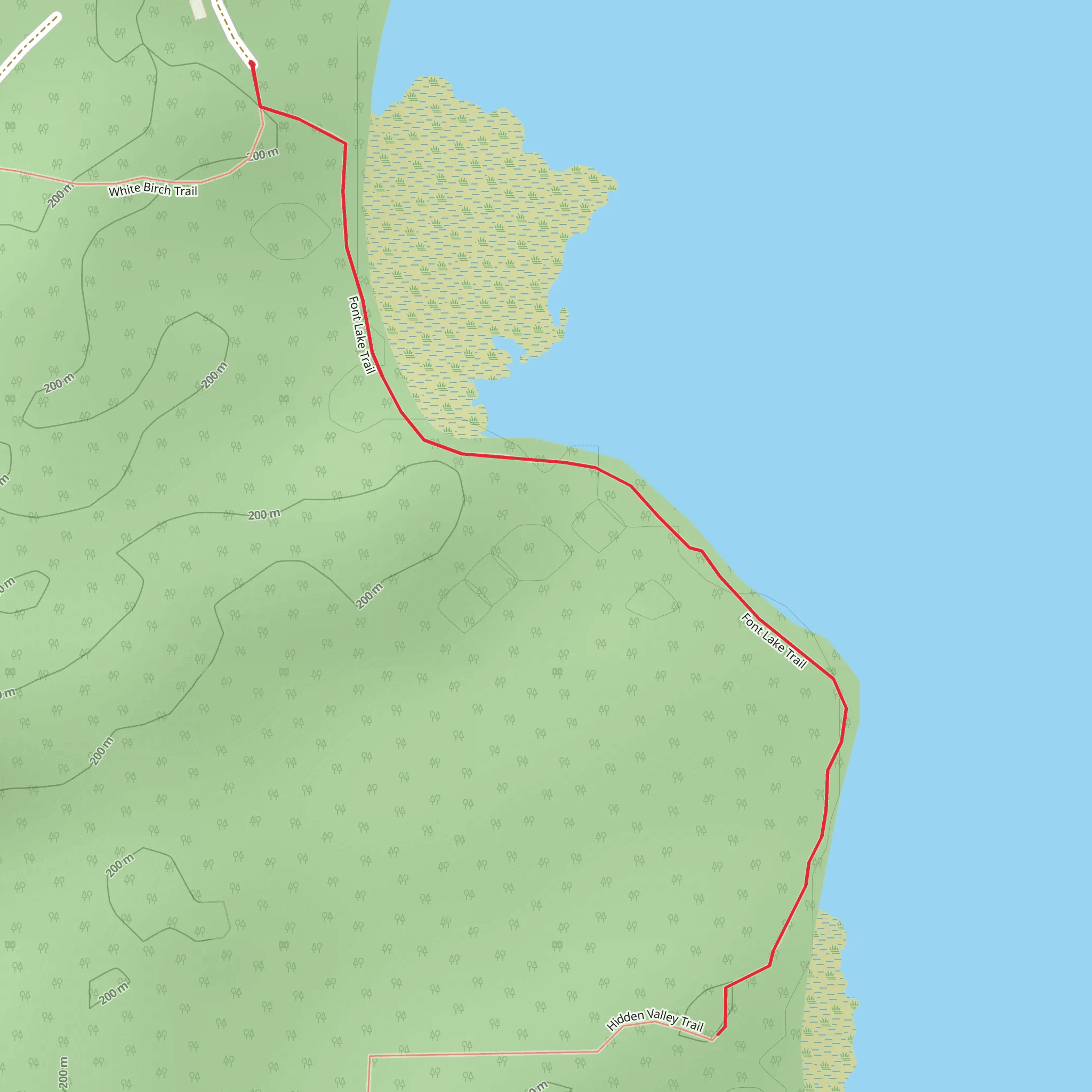 Font Lake Trail mobile static map