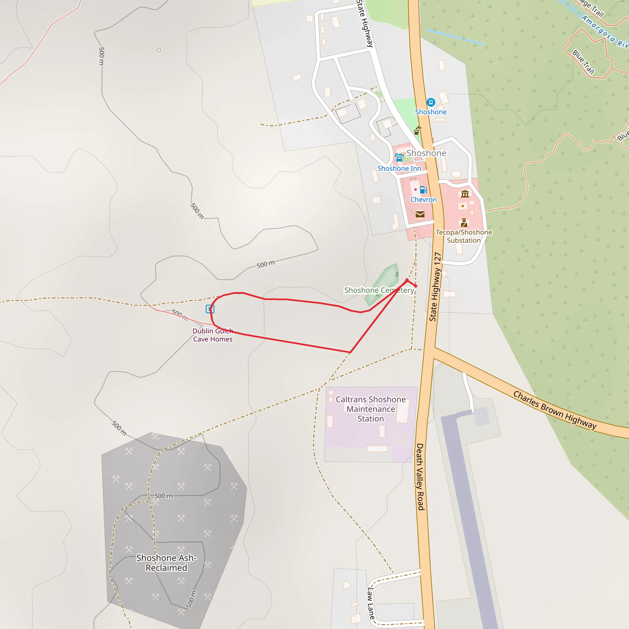 Shoshone Cemetery Loop mobile static map