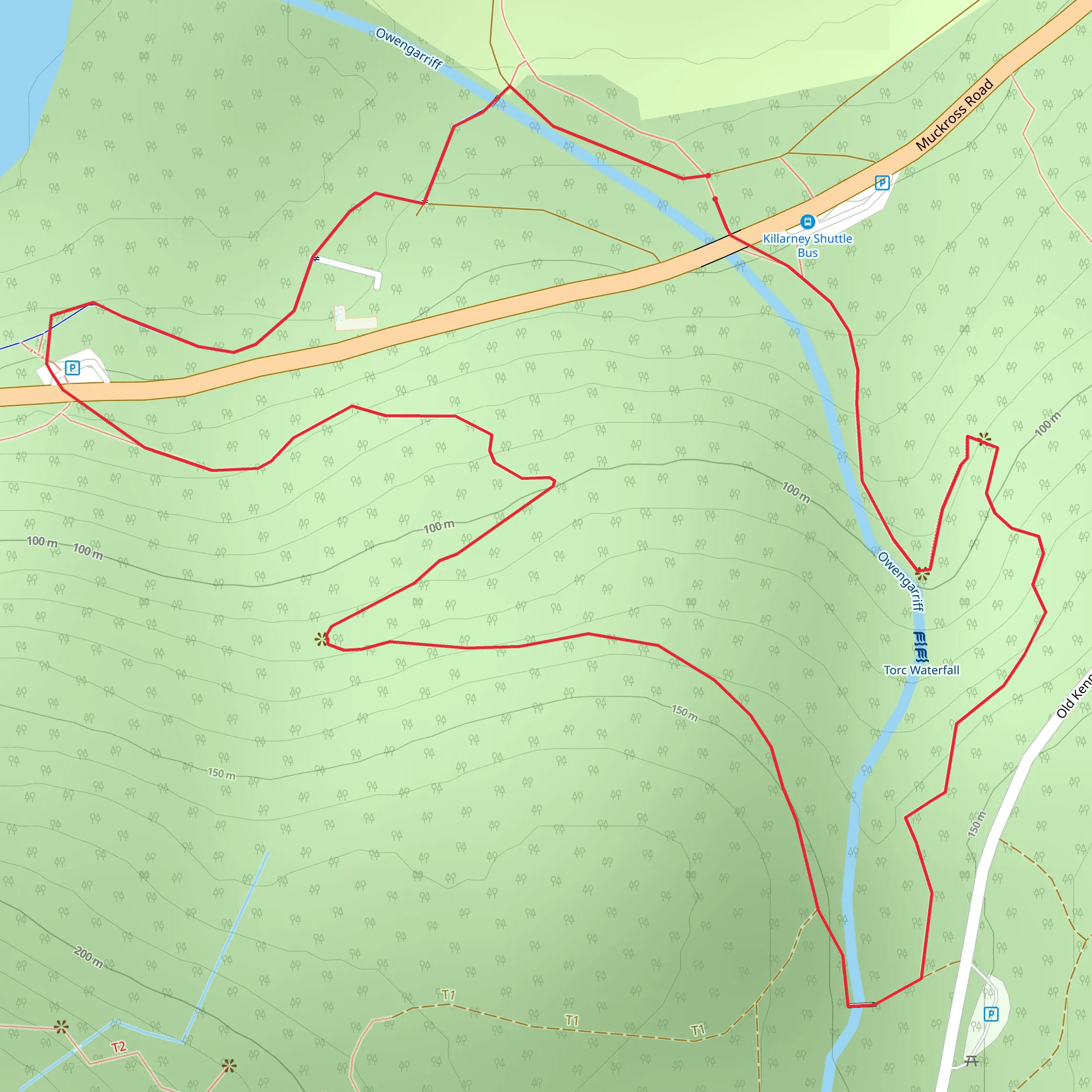 Torc Waterfall Loop mobile static map