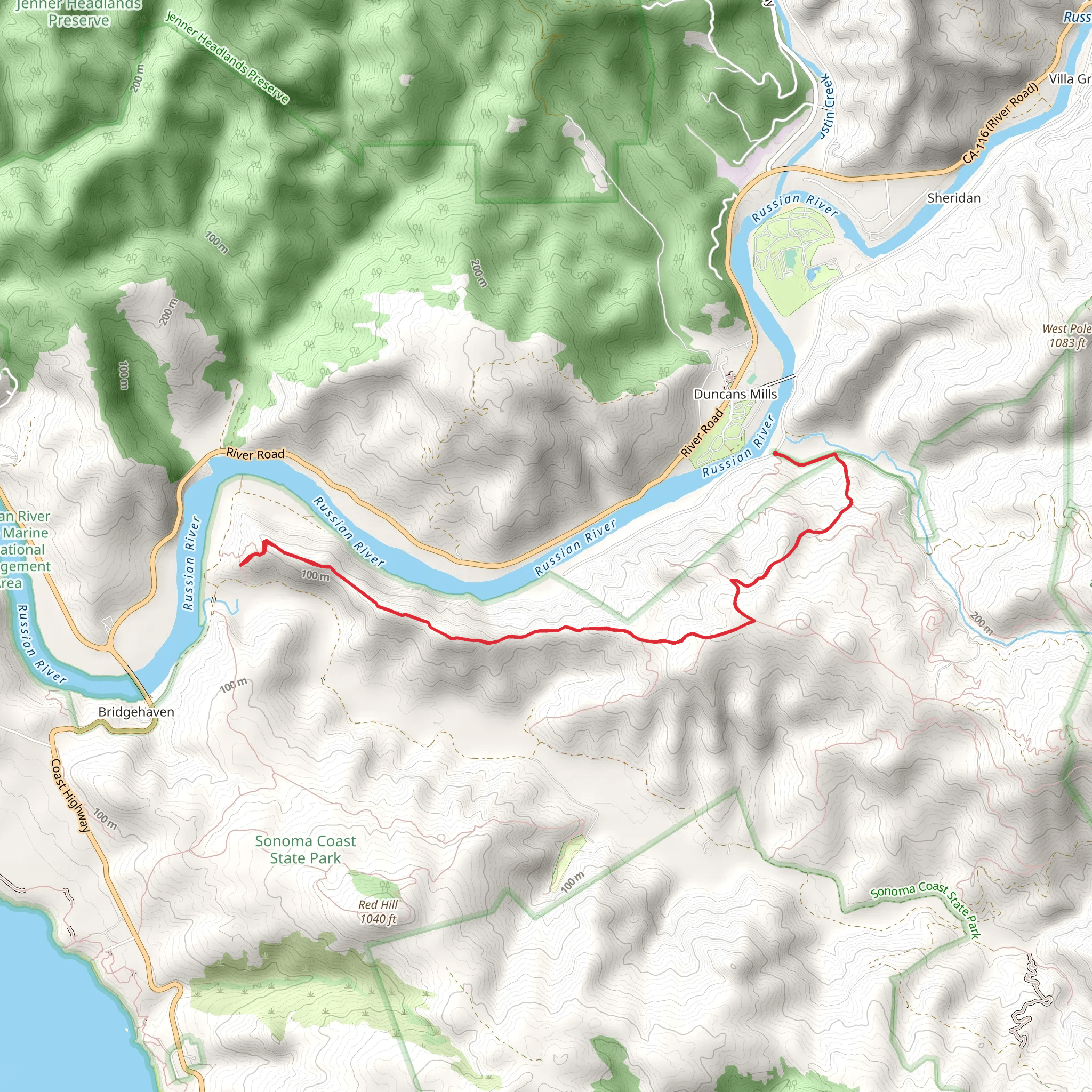 Full Monty Trail and Willow Ridgetop mobile static map