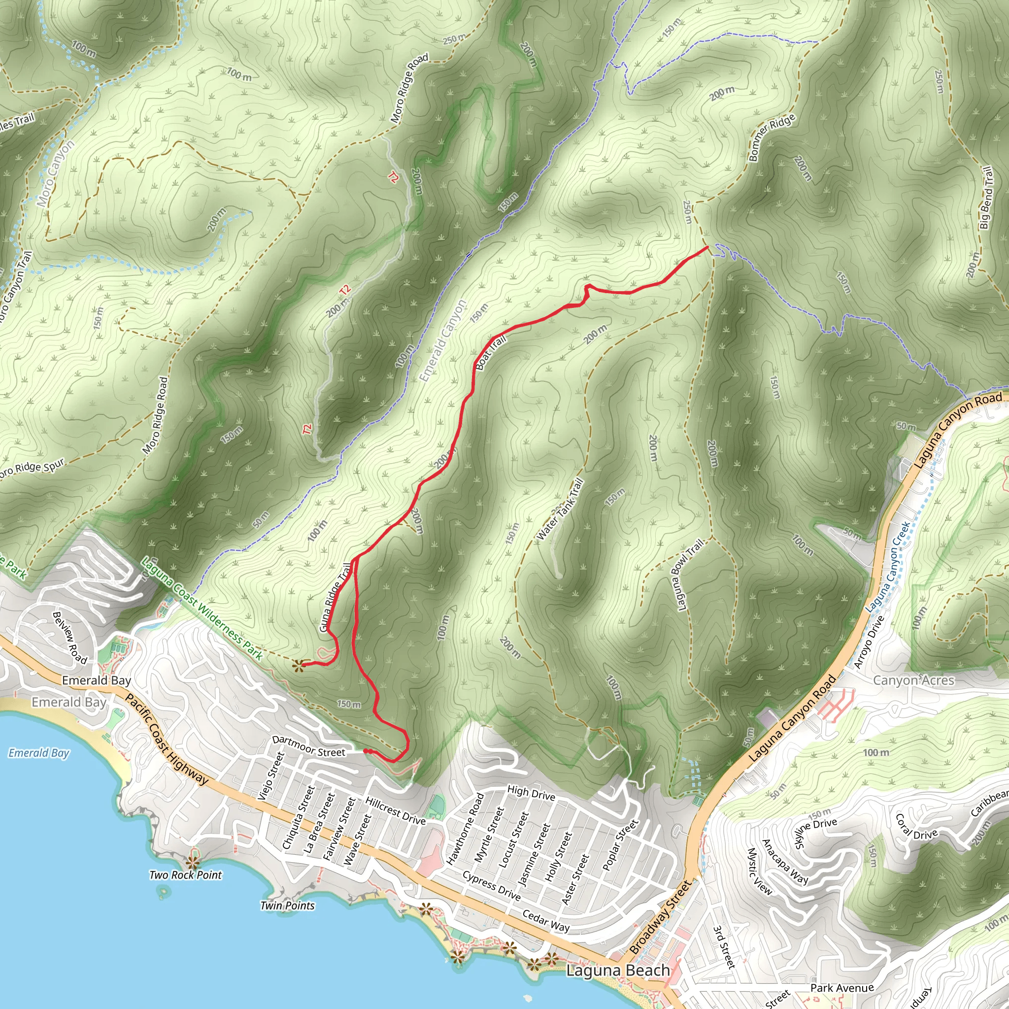 Boat Trail Out and Back mobile static map