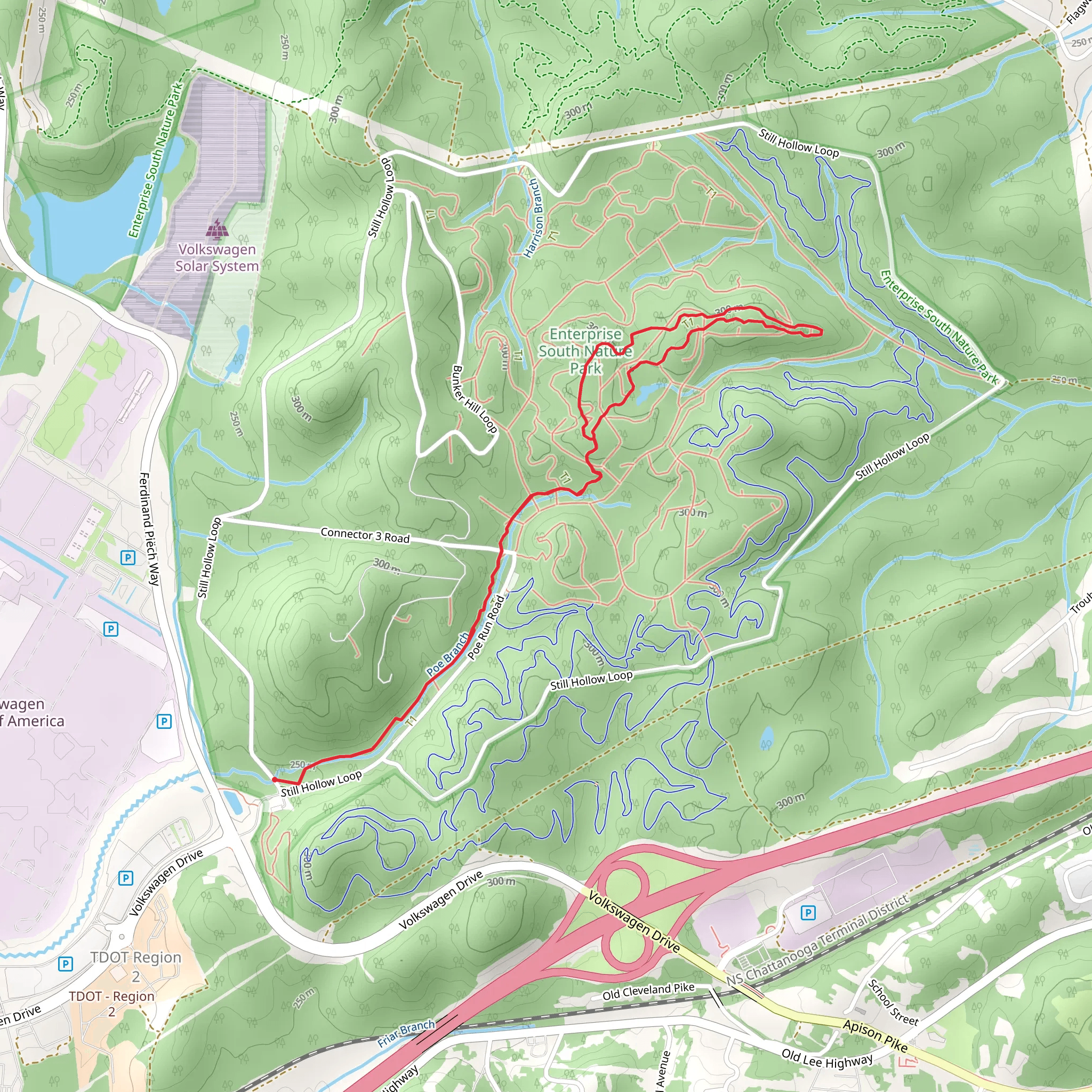 Poe Run and Boulder Point Trail mobile static map