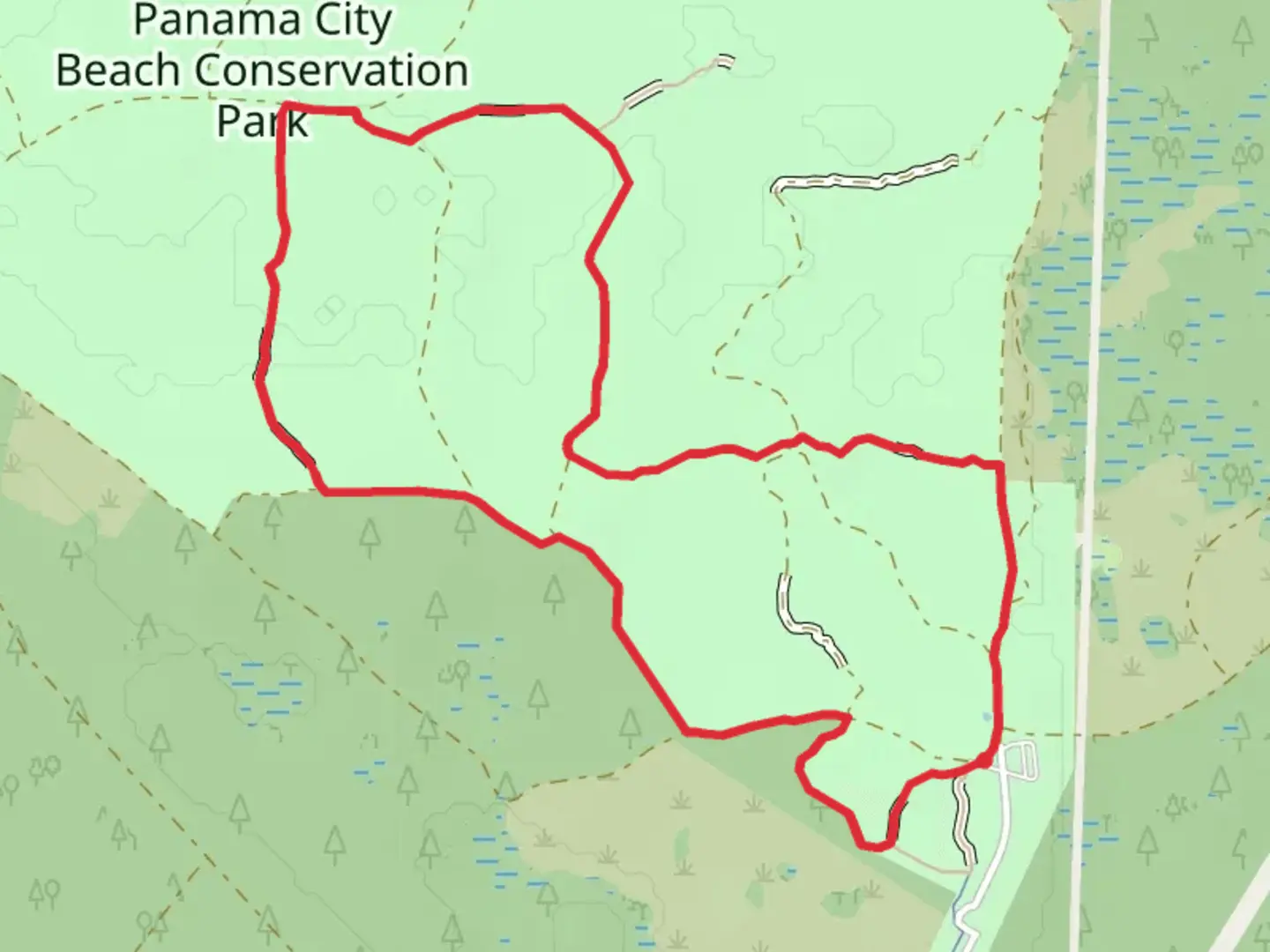 An image depicting the trail Cypress Pond and Diamondback Loop and its surrounding area.