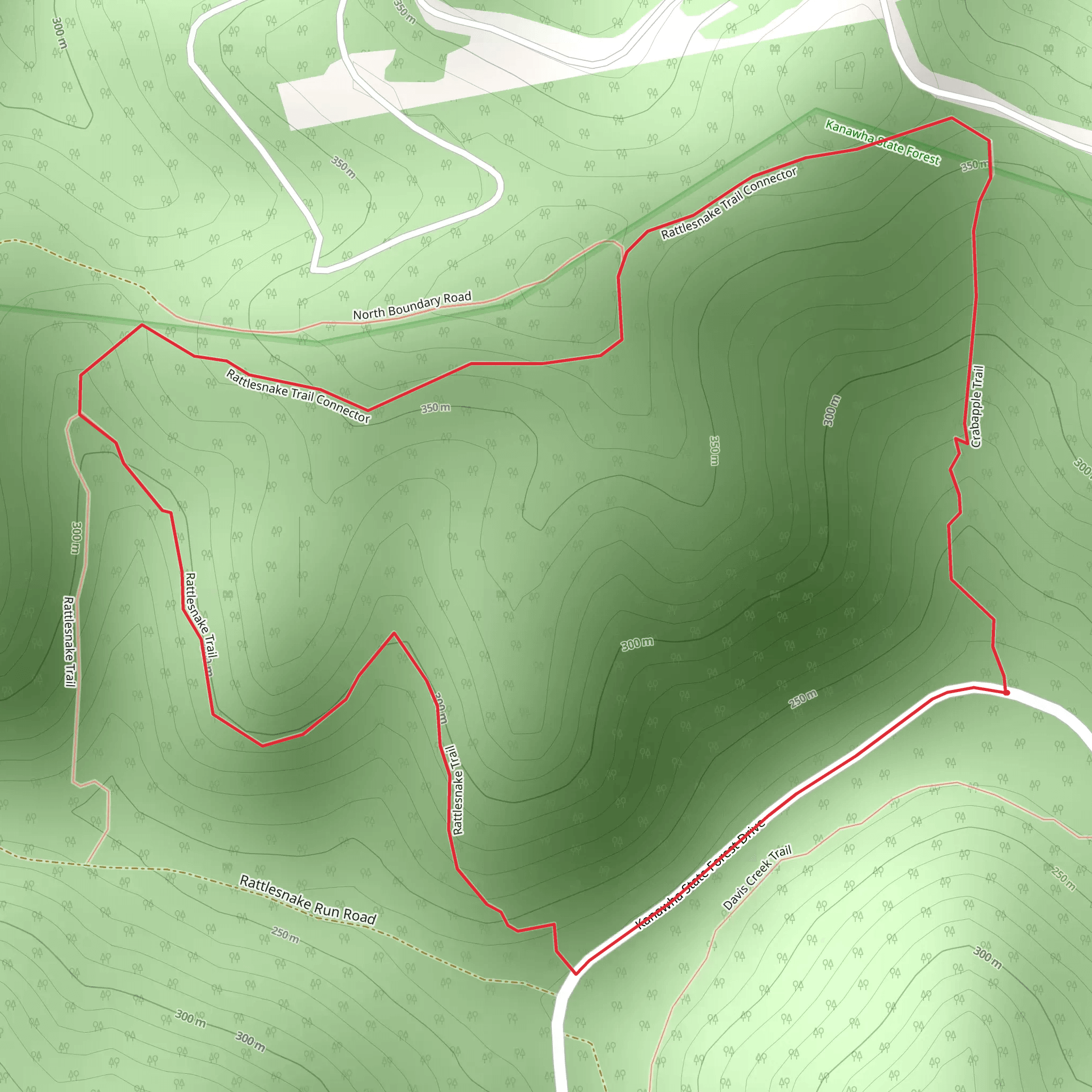 Crabapple and Rattlesnake Loop Trail mobile static map