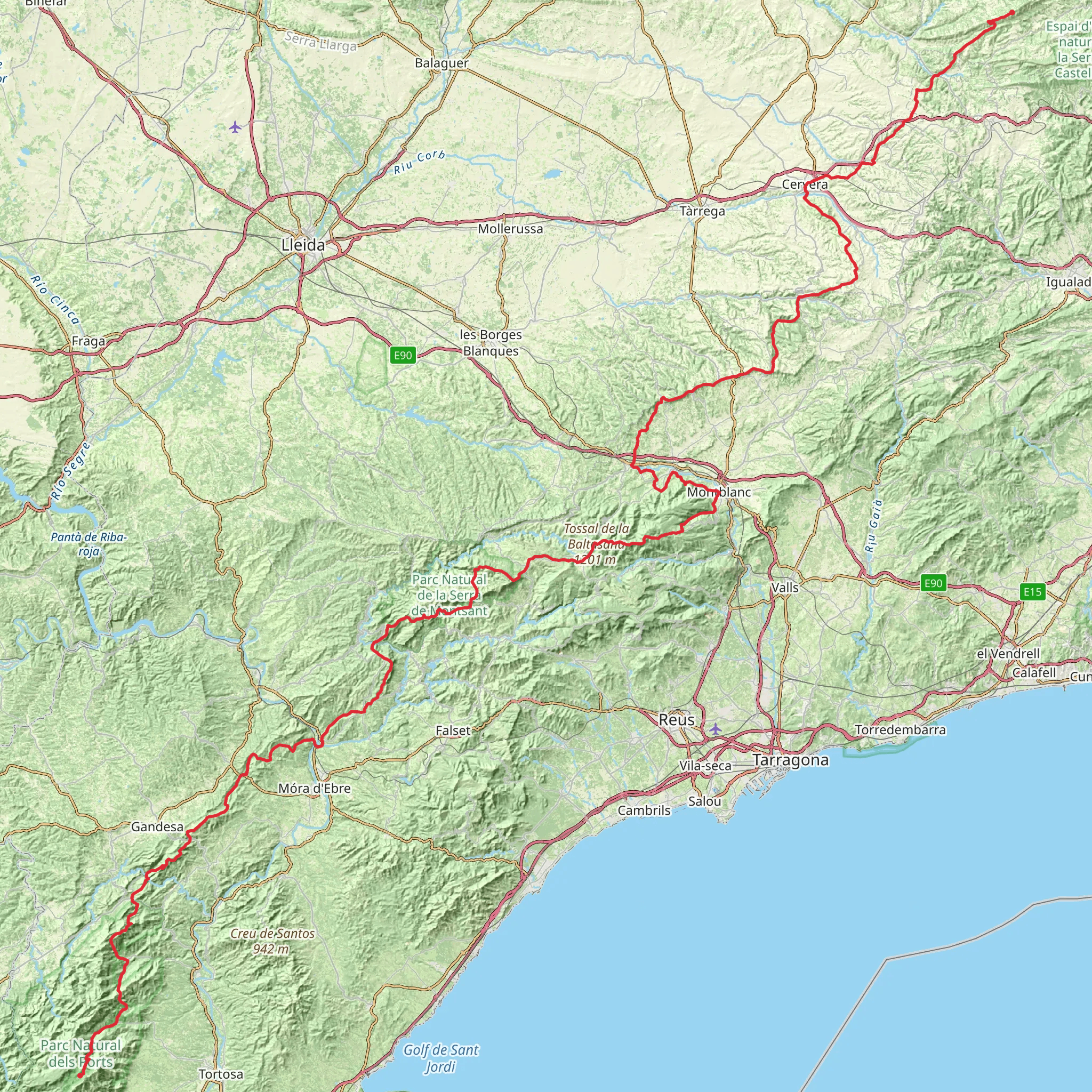 GR 171 Del Santuario de Pinós a los Puertos de Beceit mobile static map
