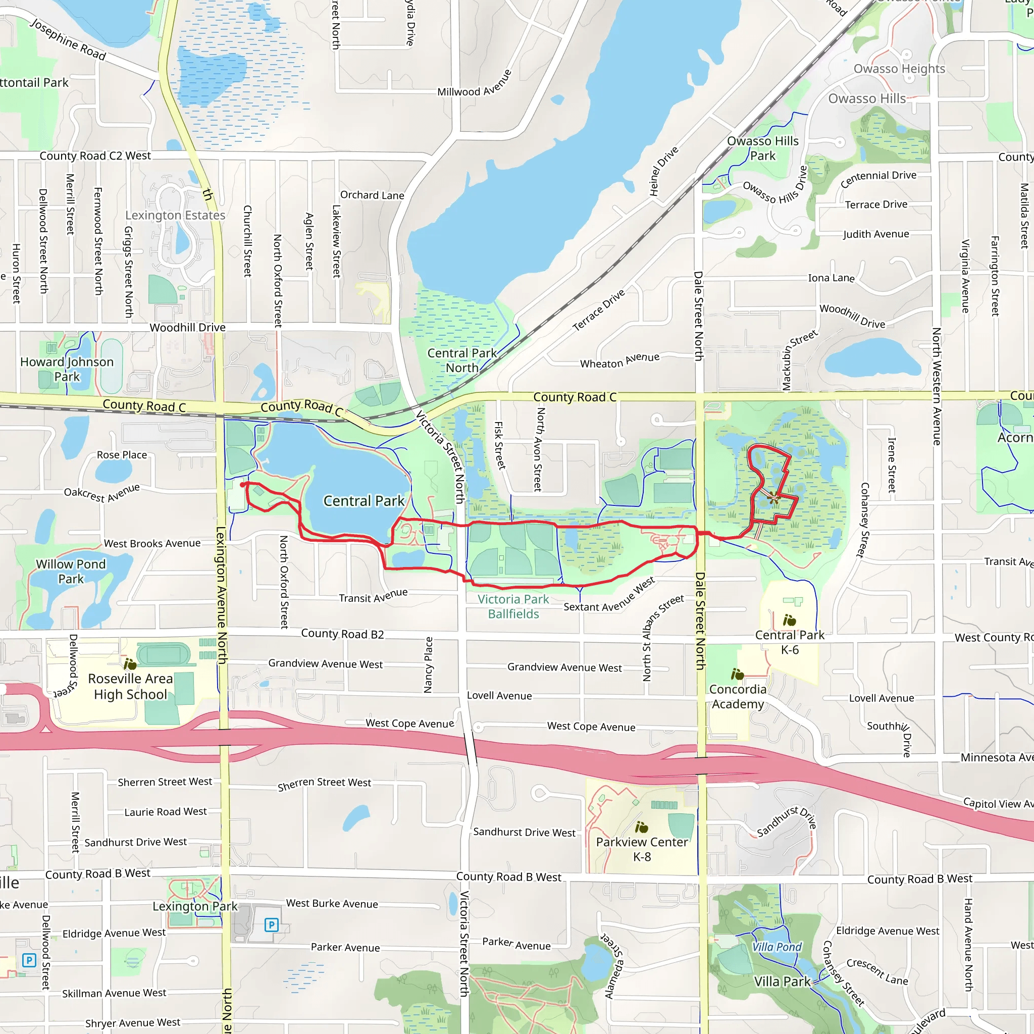 Bennett Lake and Victoria Park Loop mobile static map