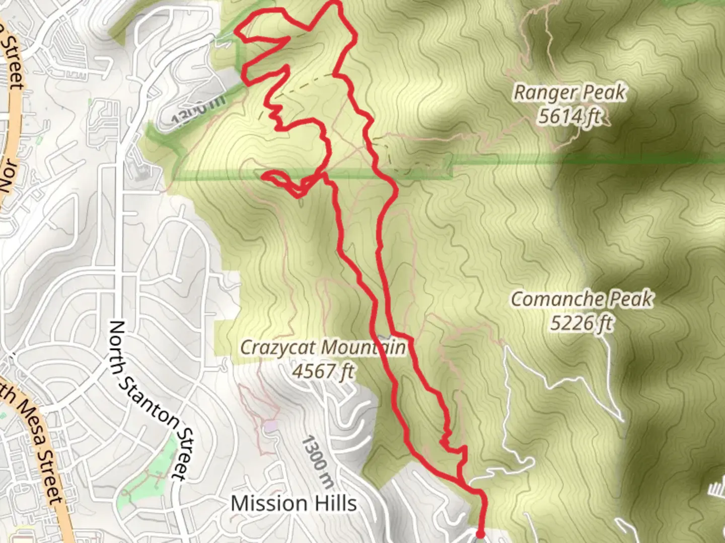 An image depicting the trail Monk's, Thousand Steps and Monk's Vertigo Ridge Loop Trail and its surrounding area.