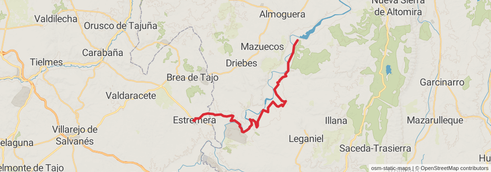 GR 113 Camino Natural del Tajo stage 18 Map