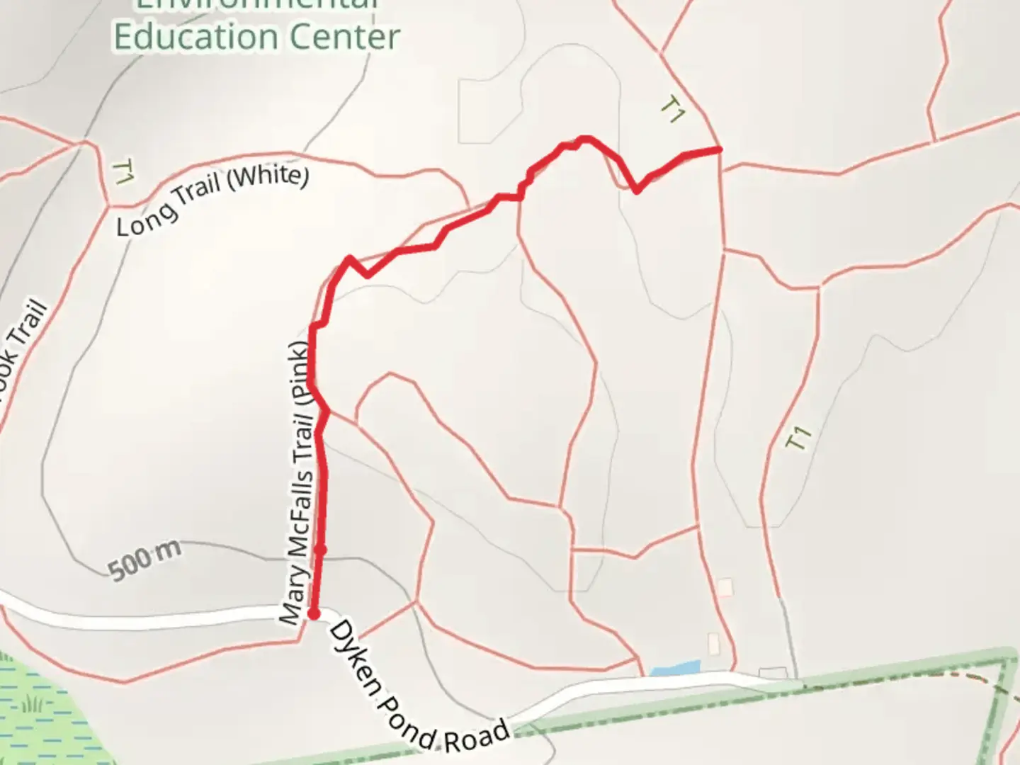 An image depicting the trail Mary McFalls Trail and its surrounding area.