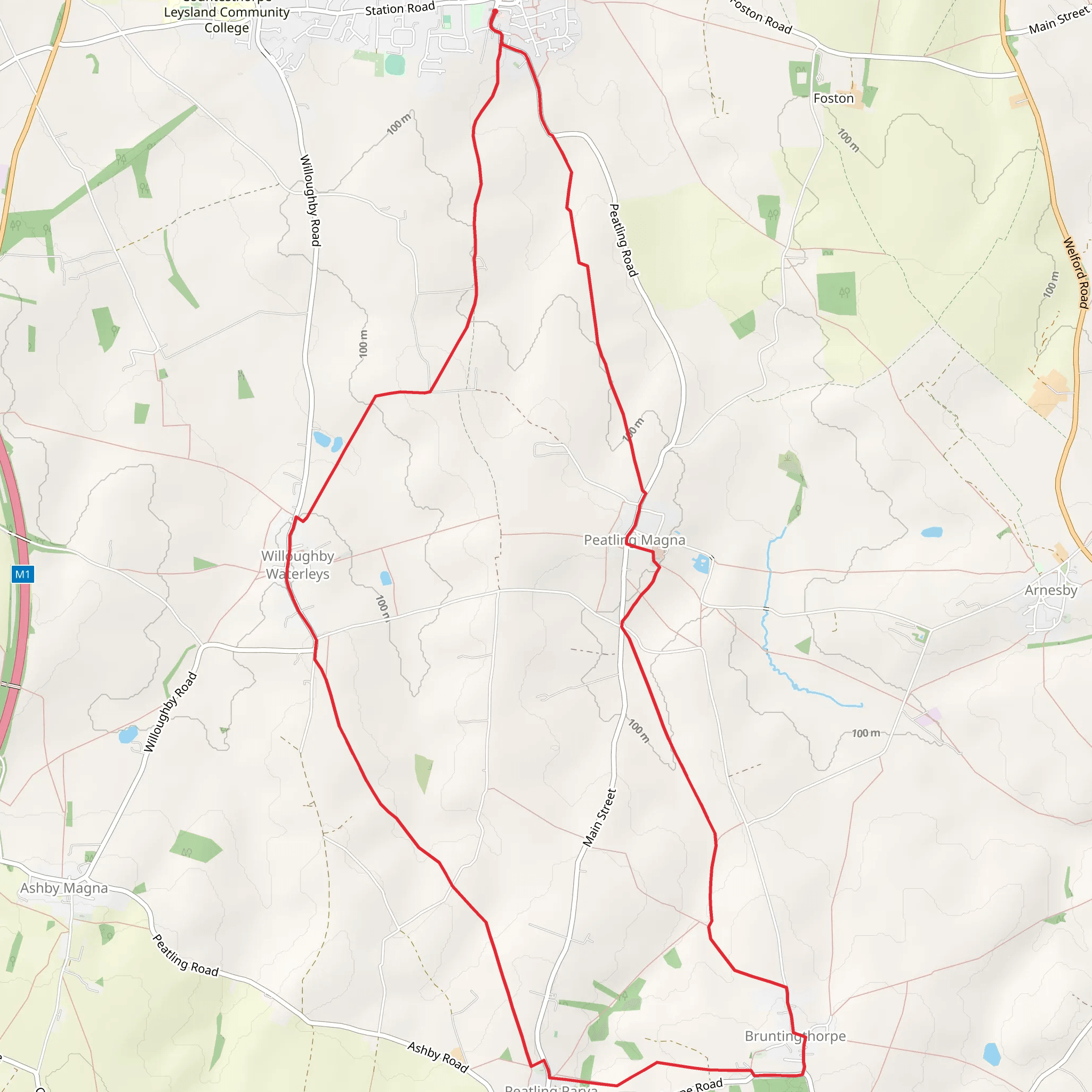 Countesthorpe - Willoughby Waterleys and Bruntingthorpe mobile static map