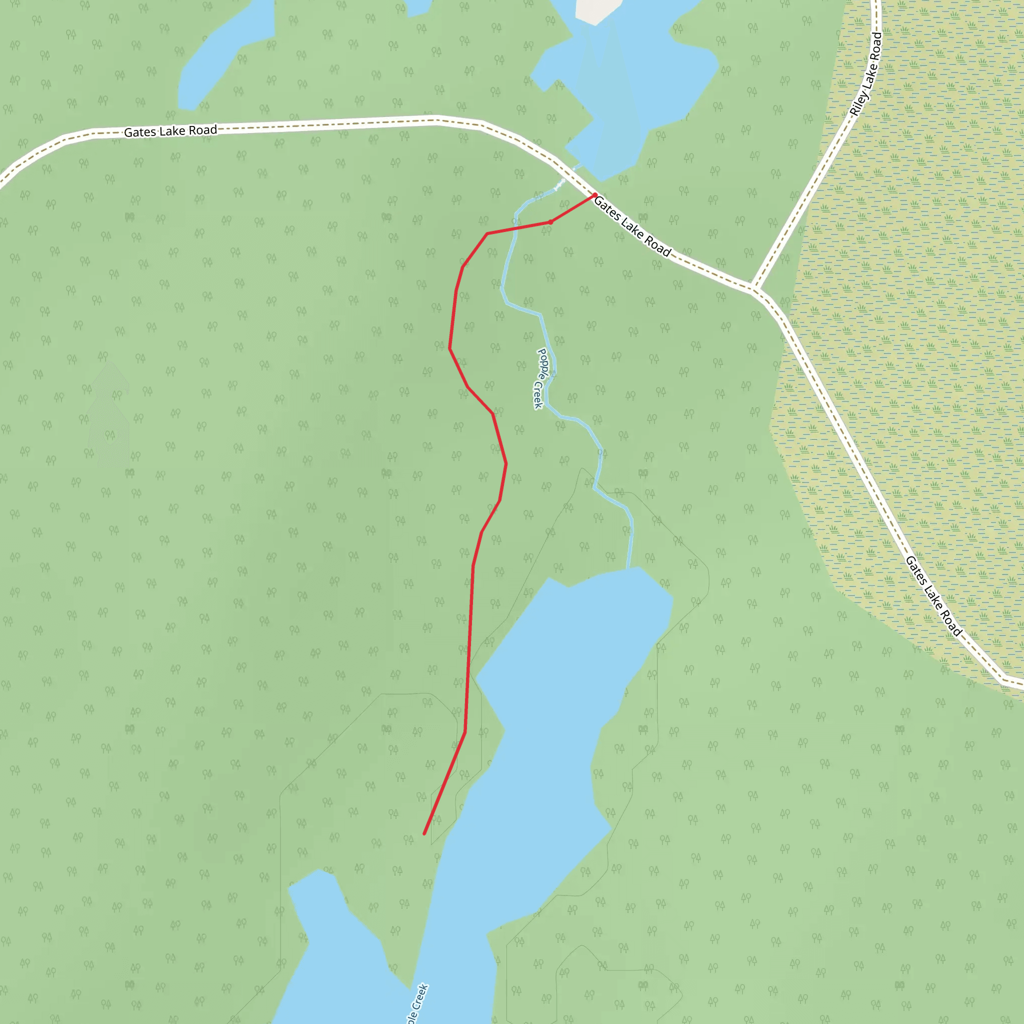Popple Creek Trail mobile static map