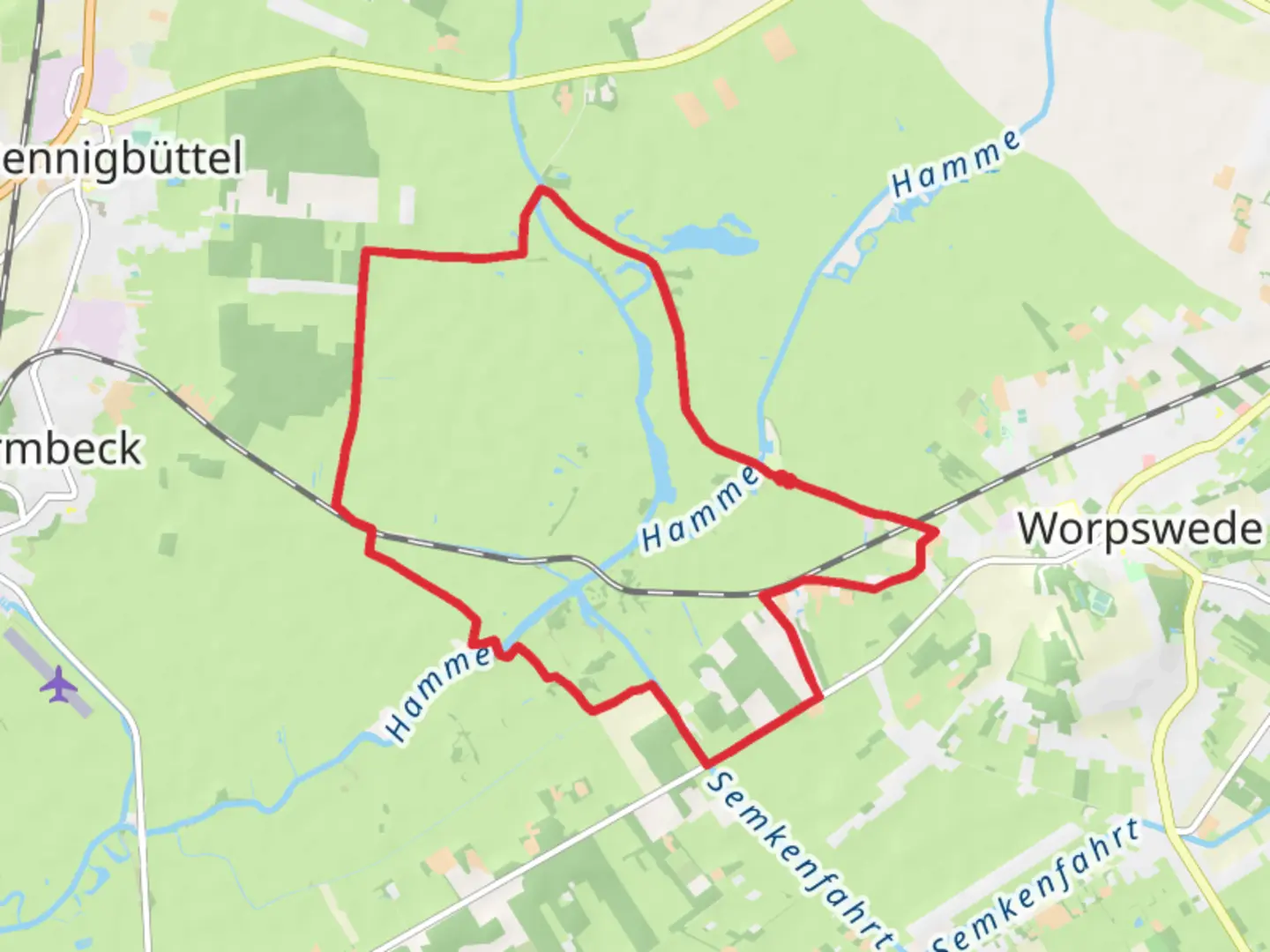 An image depicting the trail Weymoor Loop and its surrounding area.