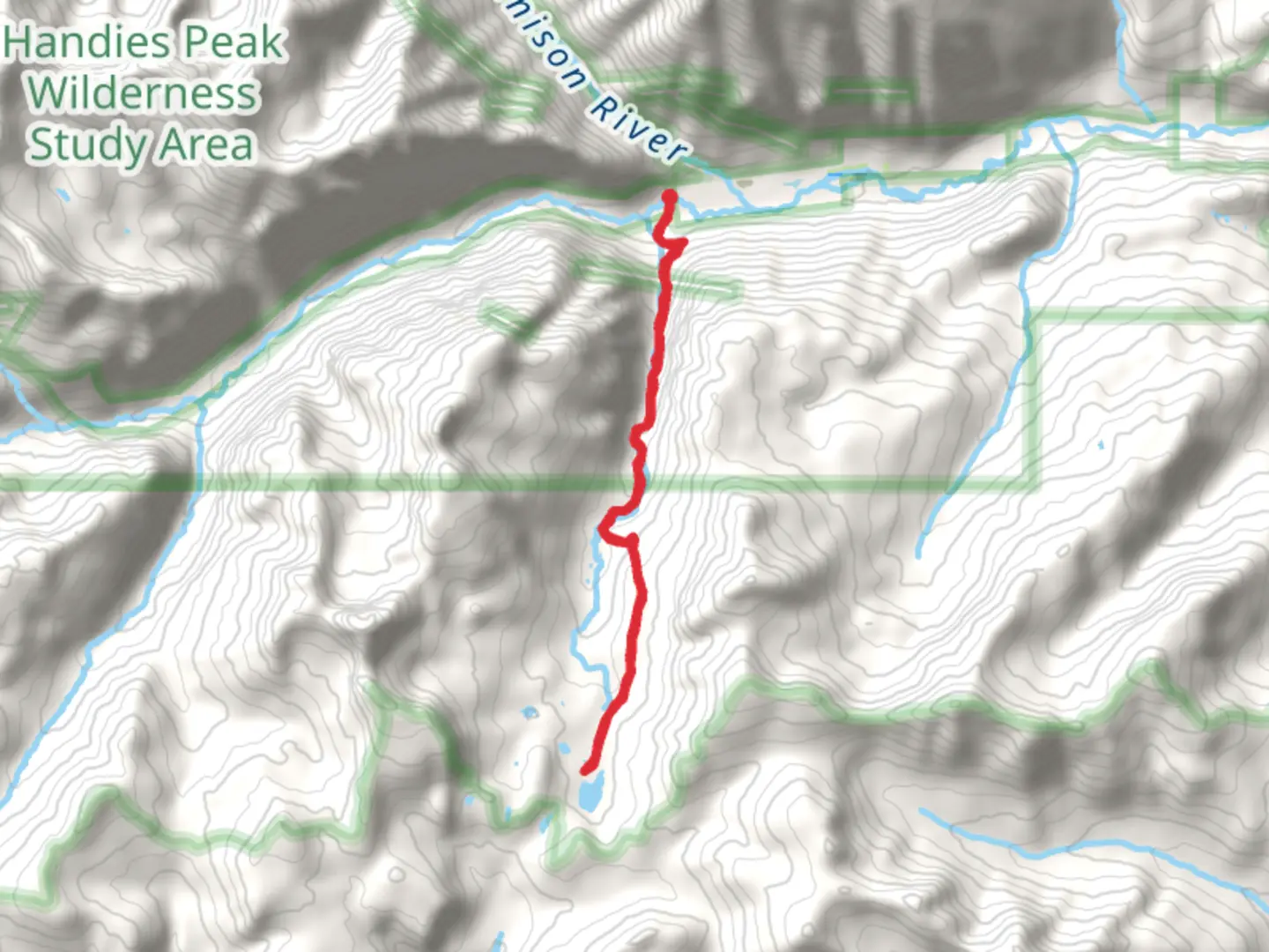 An image depicting the trail Cataract Lake via Cataract Gulch Trail and its surrounding area.