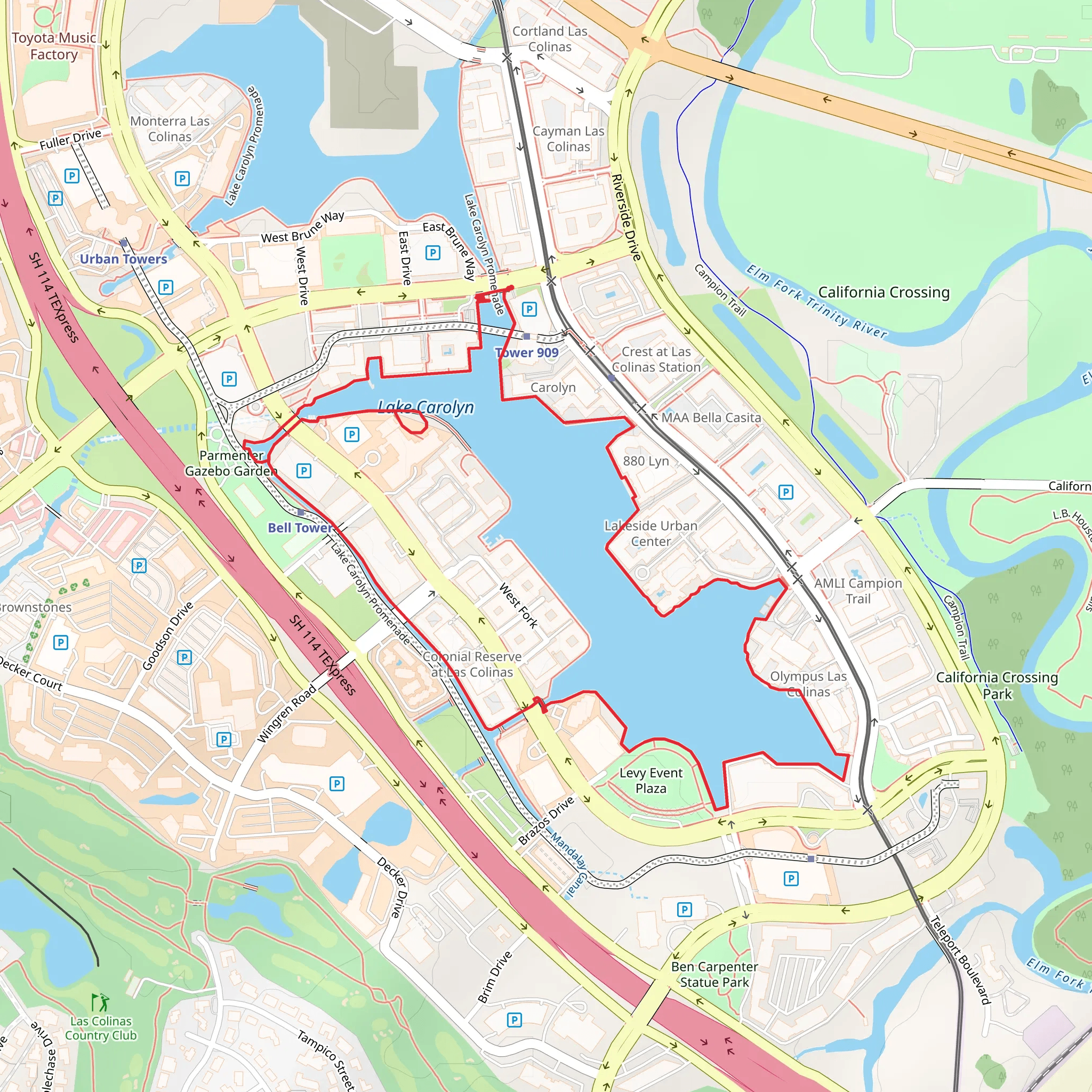 Lake Carolyn Loop mobile static map