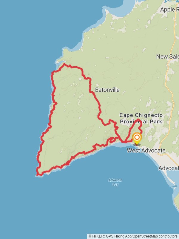 Cape Chignecto Coastal Loop mobile static map